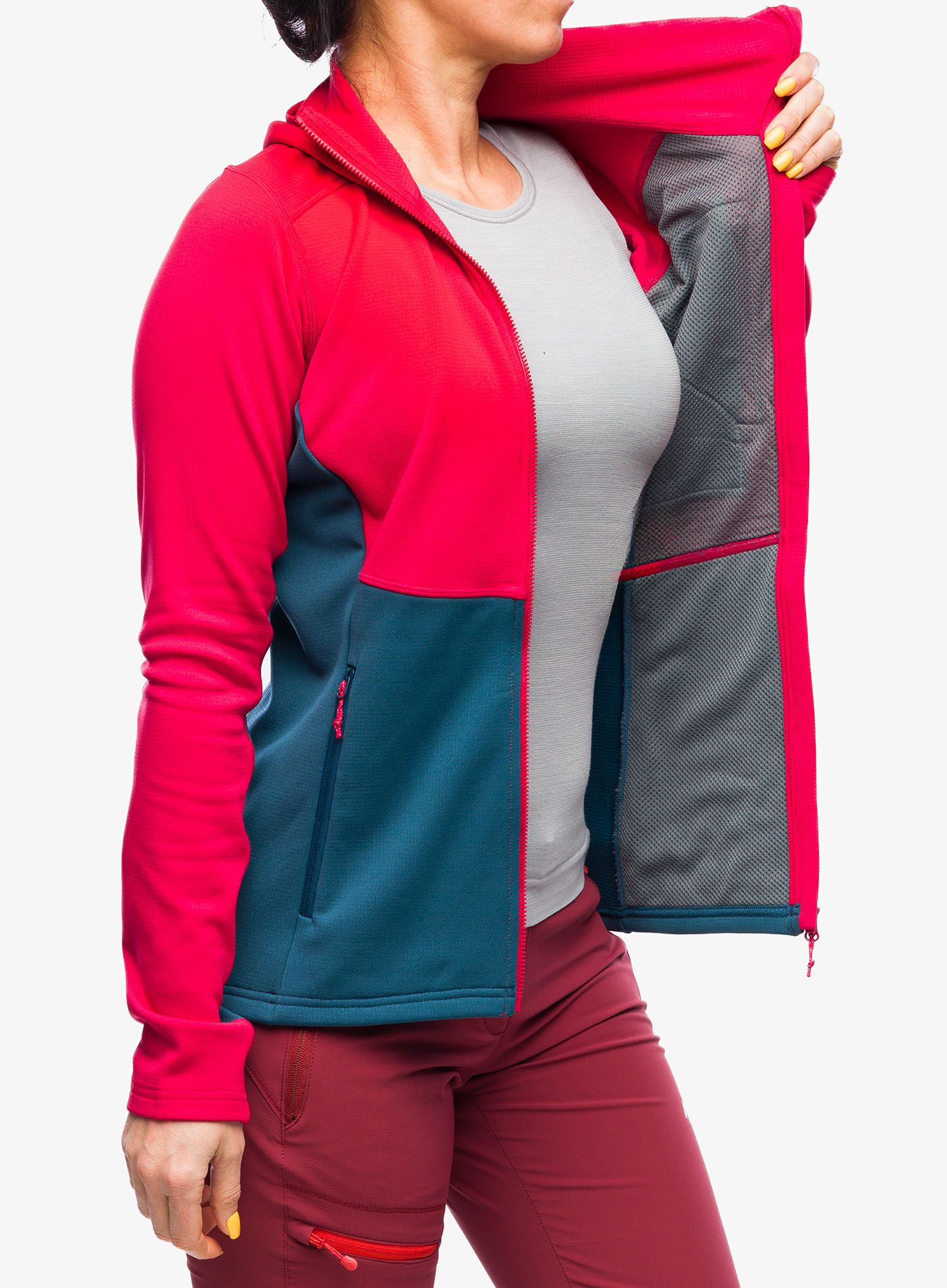 Ženski flis Mountain Equipment Durian Hooded Jacket - capsicum/majolica