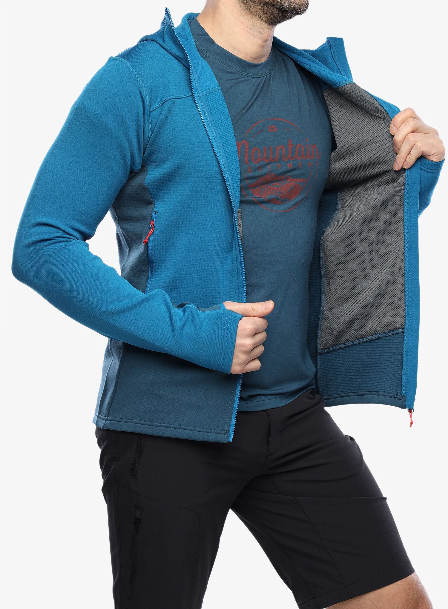 Flis Mountain Equipment Durian Hooded Jacket - mykonos blue/majolica blue