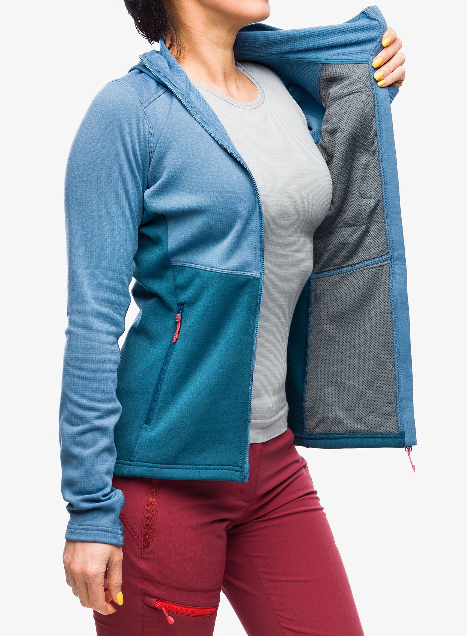 Ženska jopica Mountain Equipment Durian Hooded Jacket - stellar blue/majolica blue