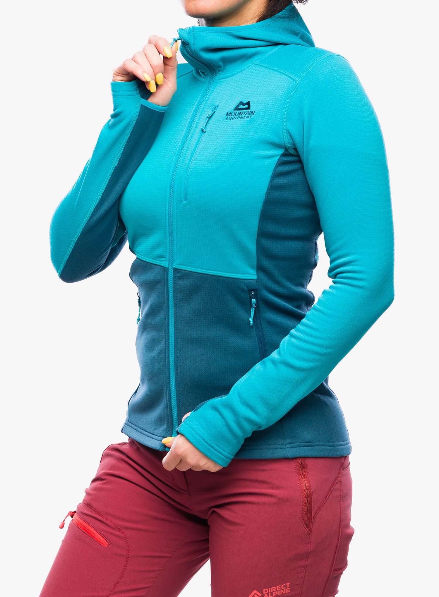 Ženska jopa s kapuco Mountain Equipment Durian Hooded Jacket - topaz/majolica blue