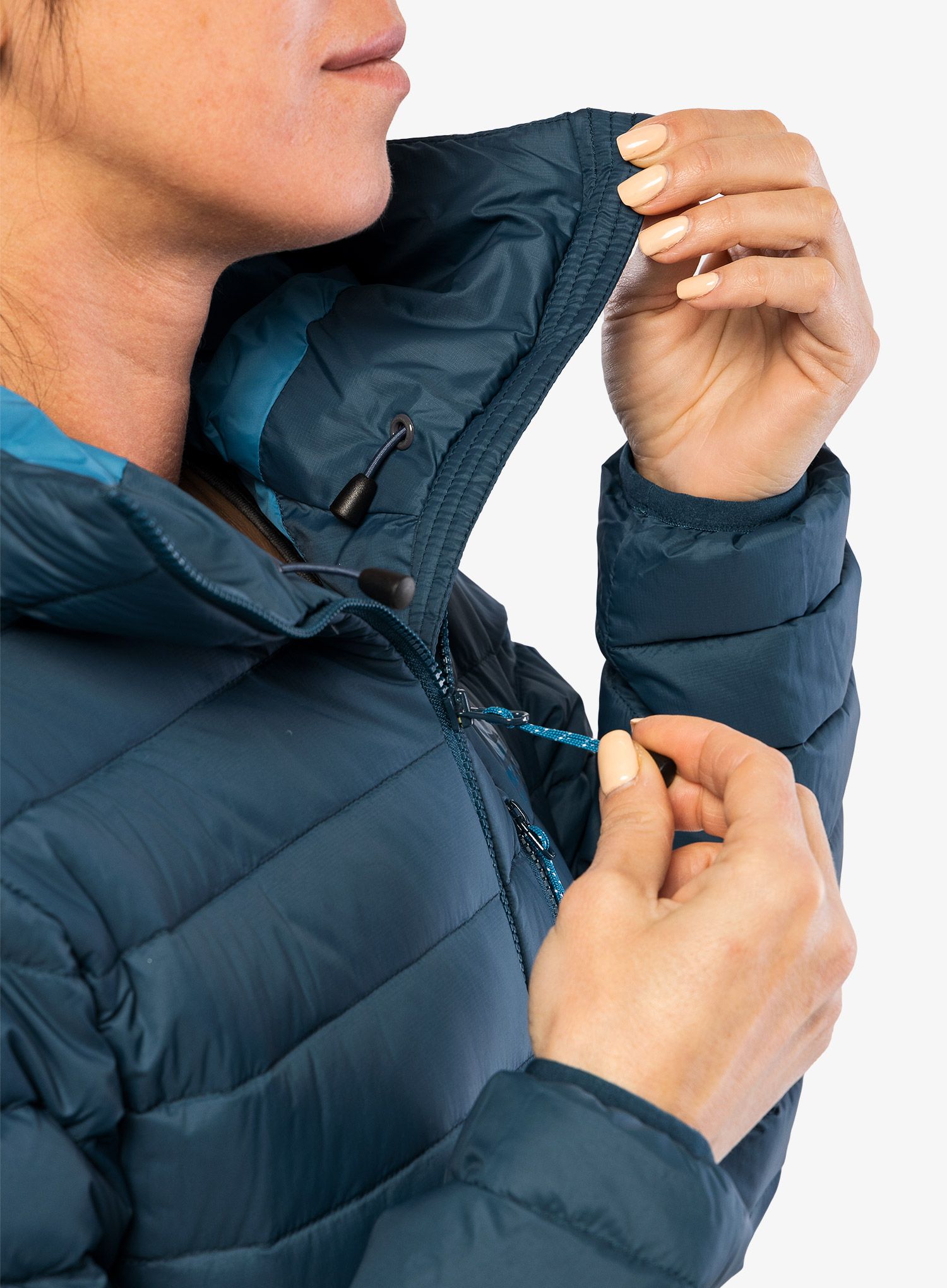 Ženska puhovka Mountain Equipment Earthrise Hooded Jacket - majolica blue