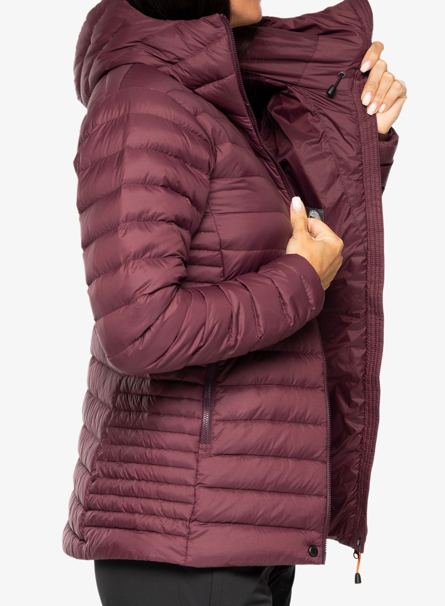 Ženska puhovka Mountain Equipment Earthrise Hooded Jacket - raisin