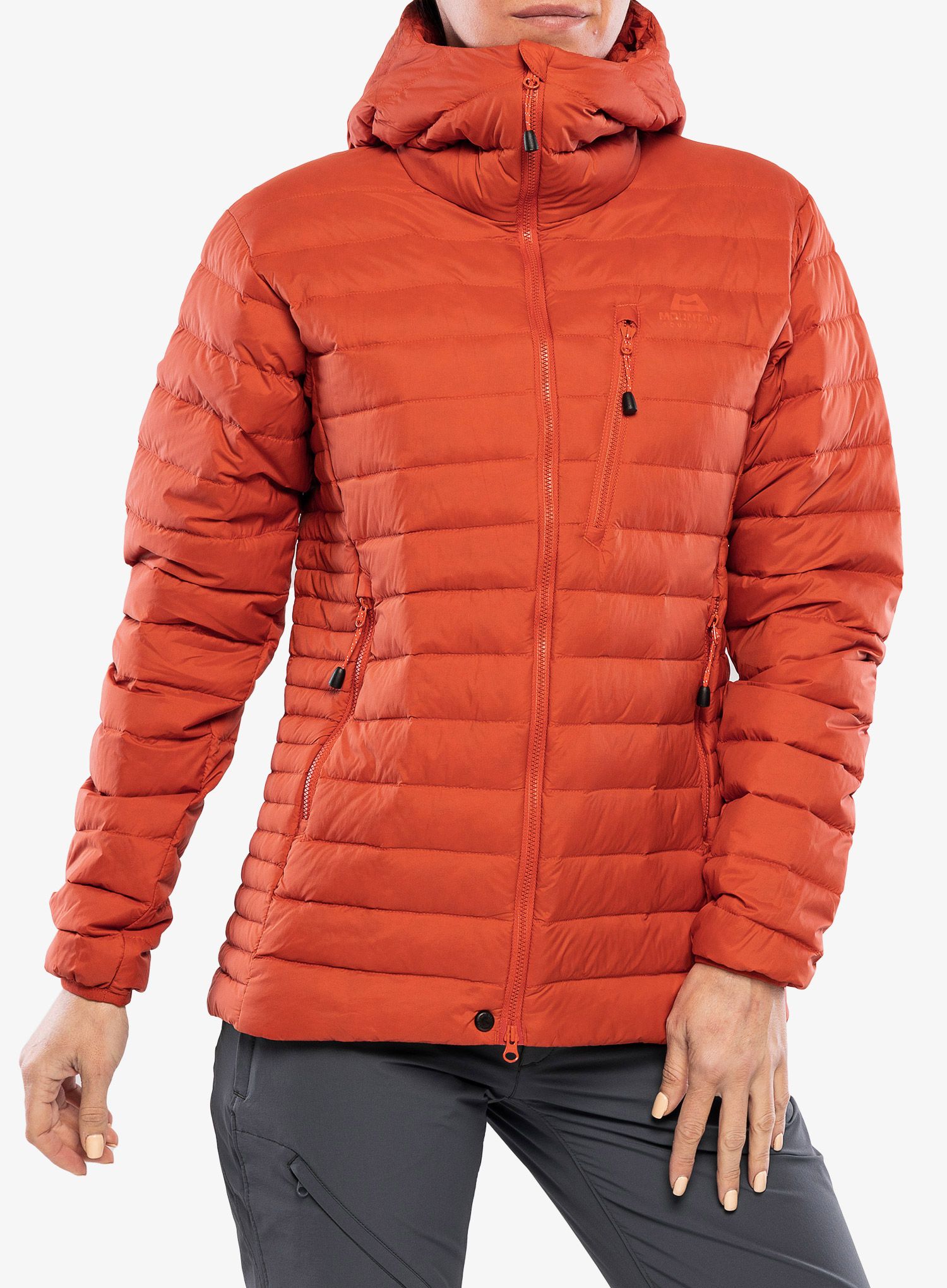 Ženska puhovka Mountain Equipment Earthrise Hooded Jacket - red rock