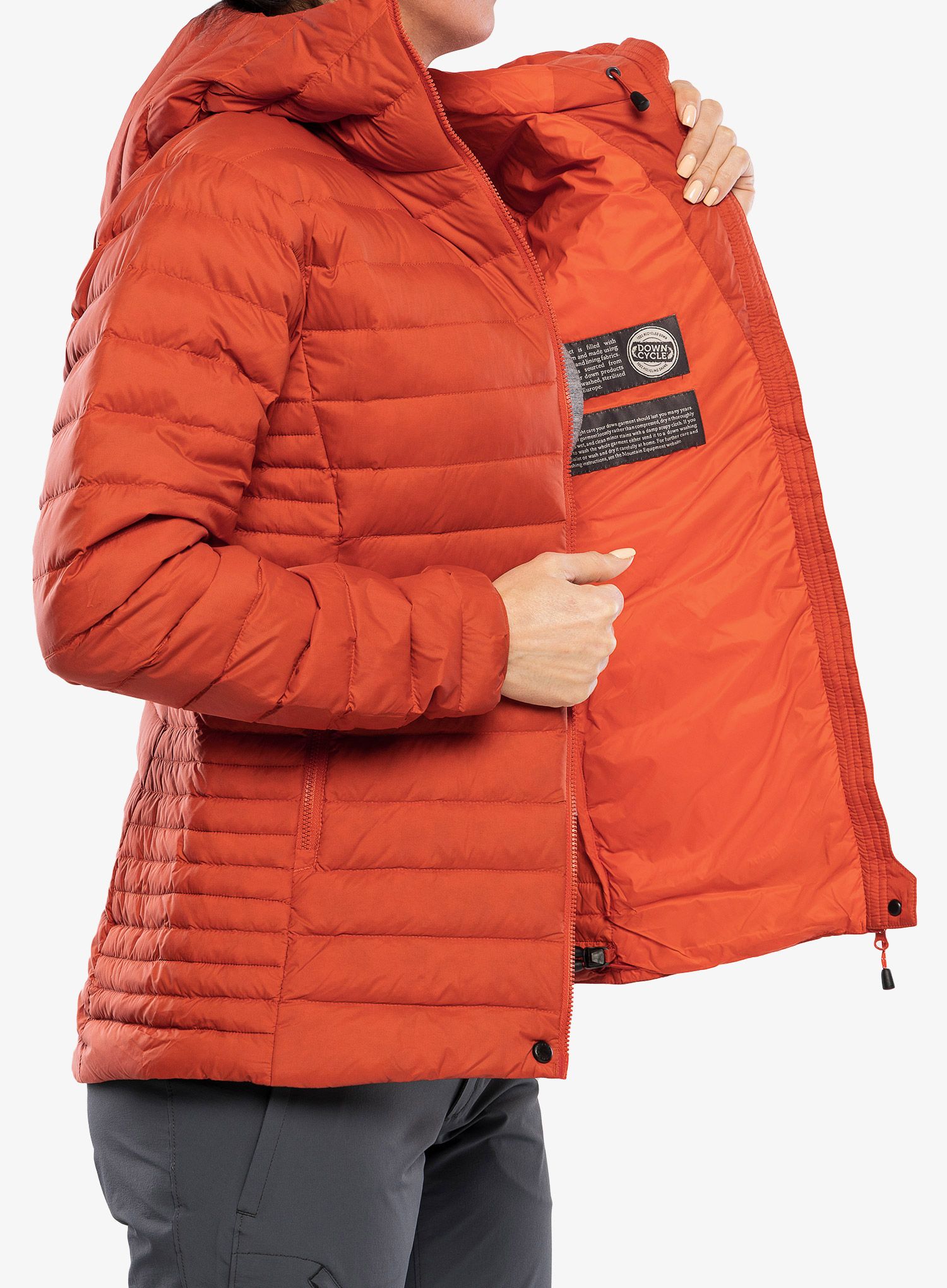 Ženska puhovka Mountain Equipment Earthrise Hooded Jacket - red rock