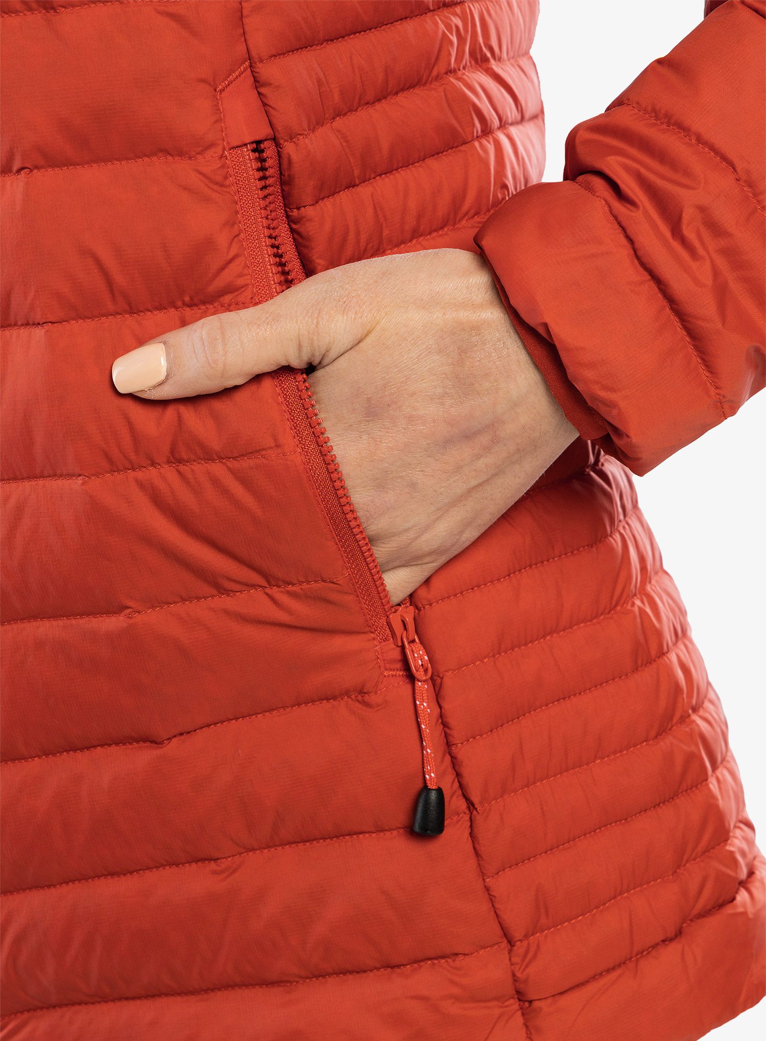 Ženska puhovka Mountain Equipment Earthrise Hooded Jacket - red rock