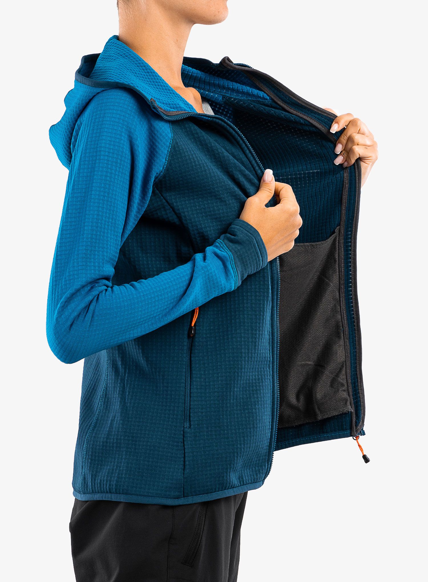 Ženska jopica z zadrgo Mountain Equipment Eclipse Hooded Jacket - majolica/mykonos