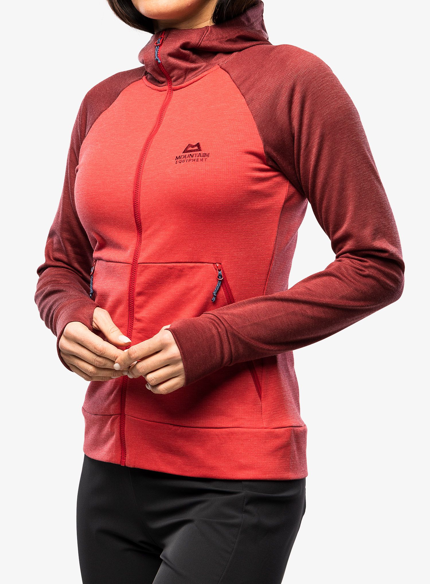 Ženska plezalna jopa Mountain Equipment Endika Hooded Jacket - capsicum/tibetan red