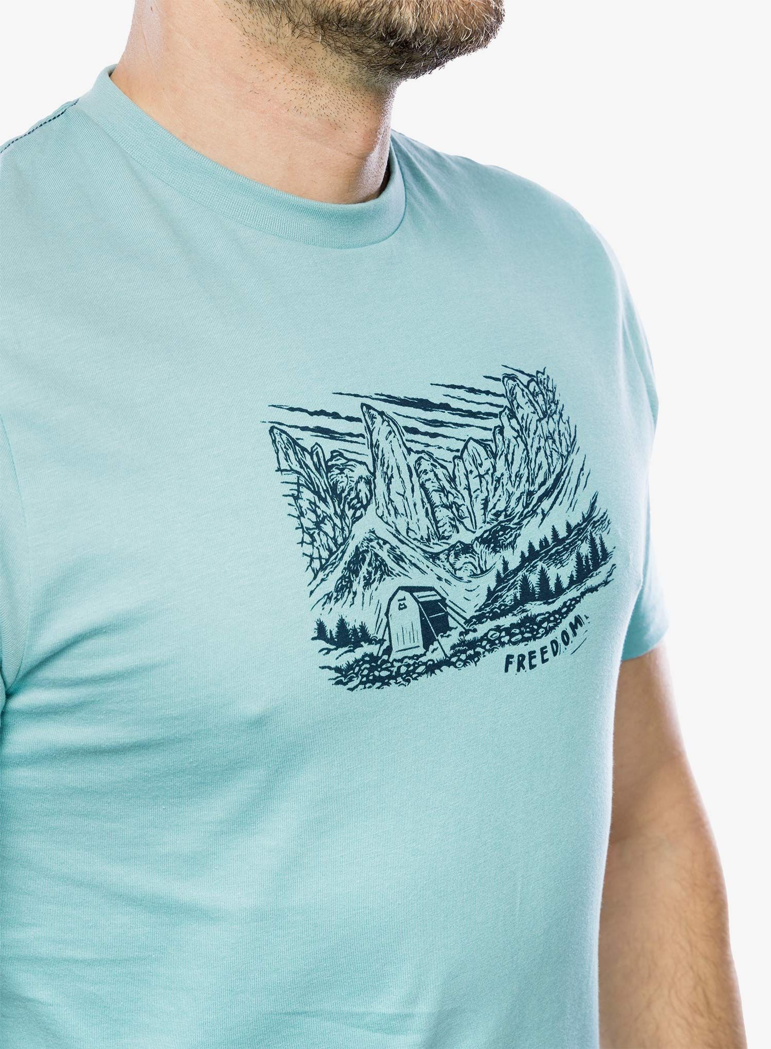 Majica s potiskom Mountain Equipment Freedom Tee - nile blue
