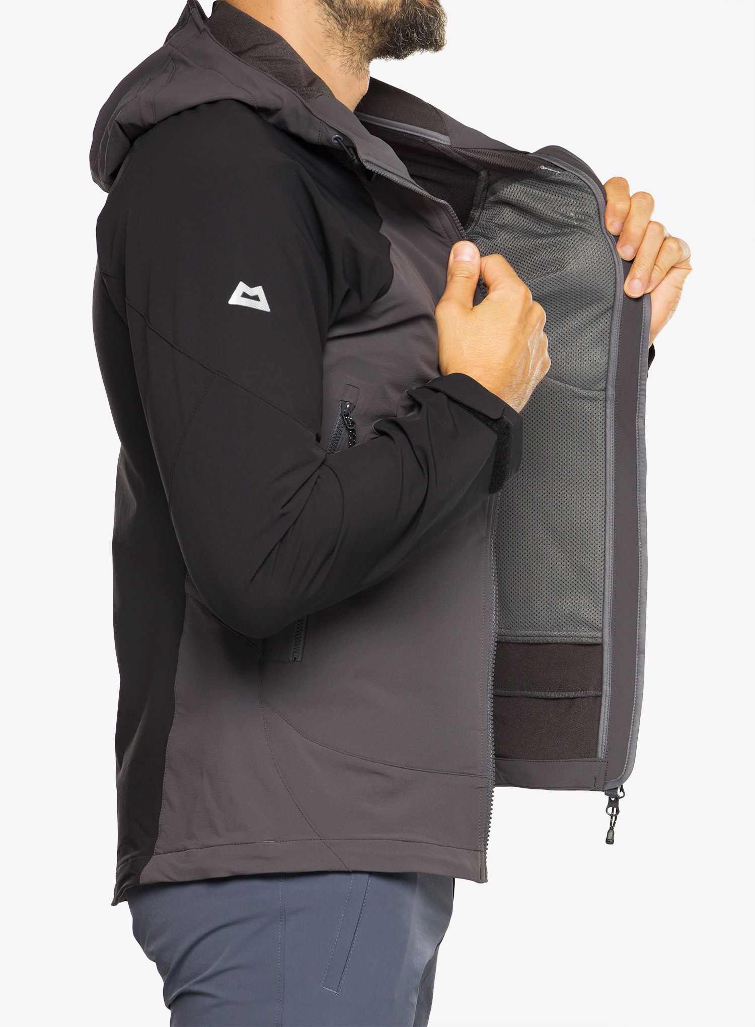 Softshell jakna Mountain Equipment Frontier Hooded Jacket - anvil grey/black