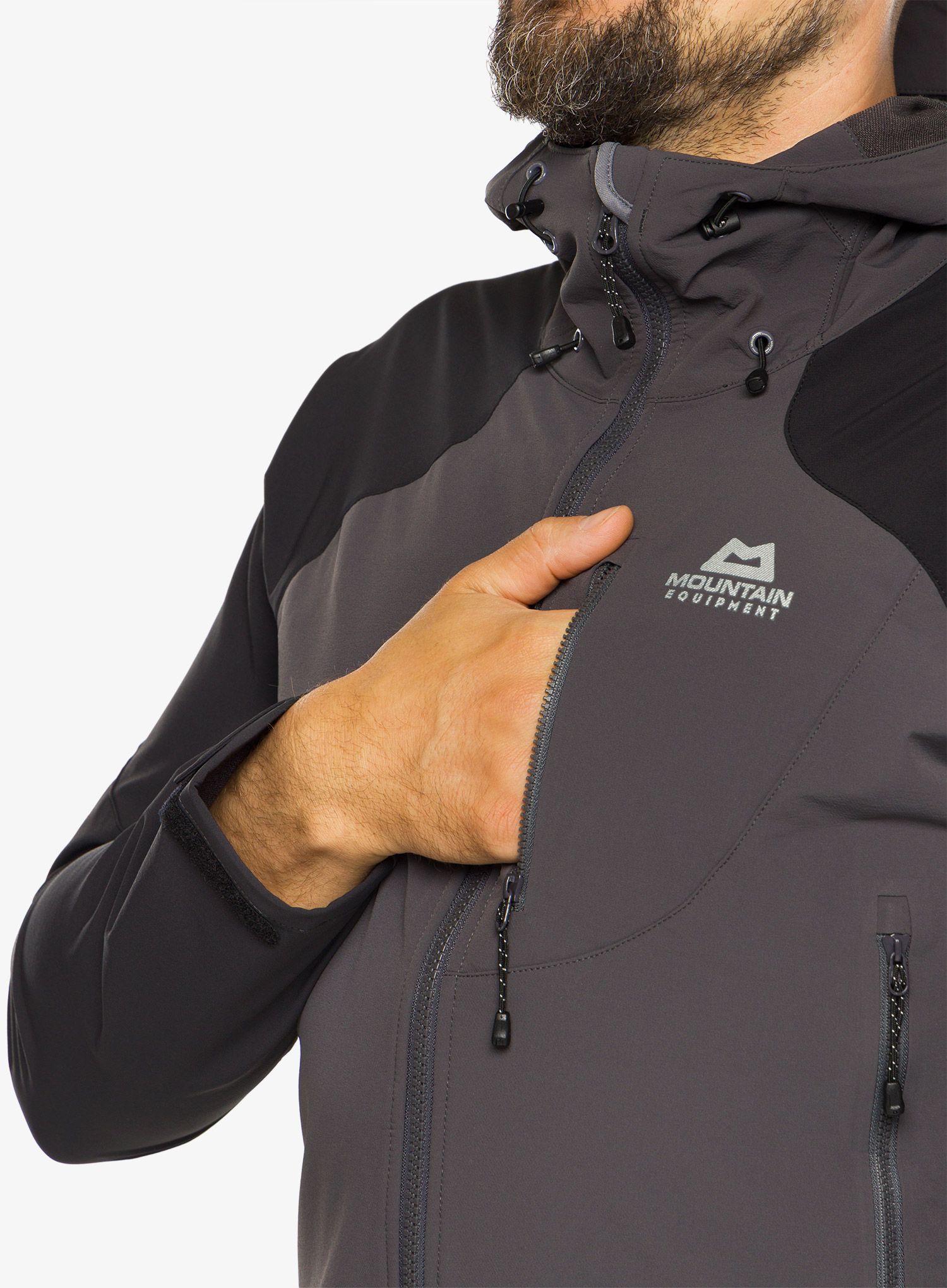 Softshell jakna Mountain Equipment Frontier Hooded Jacket - anvil grey/black
