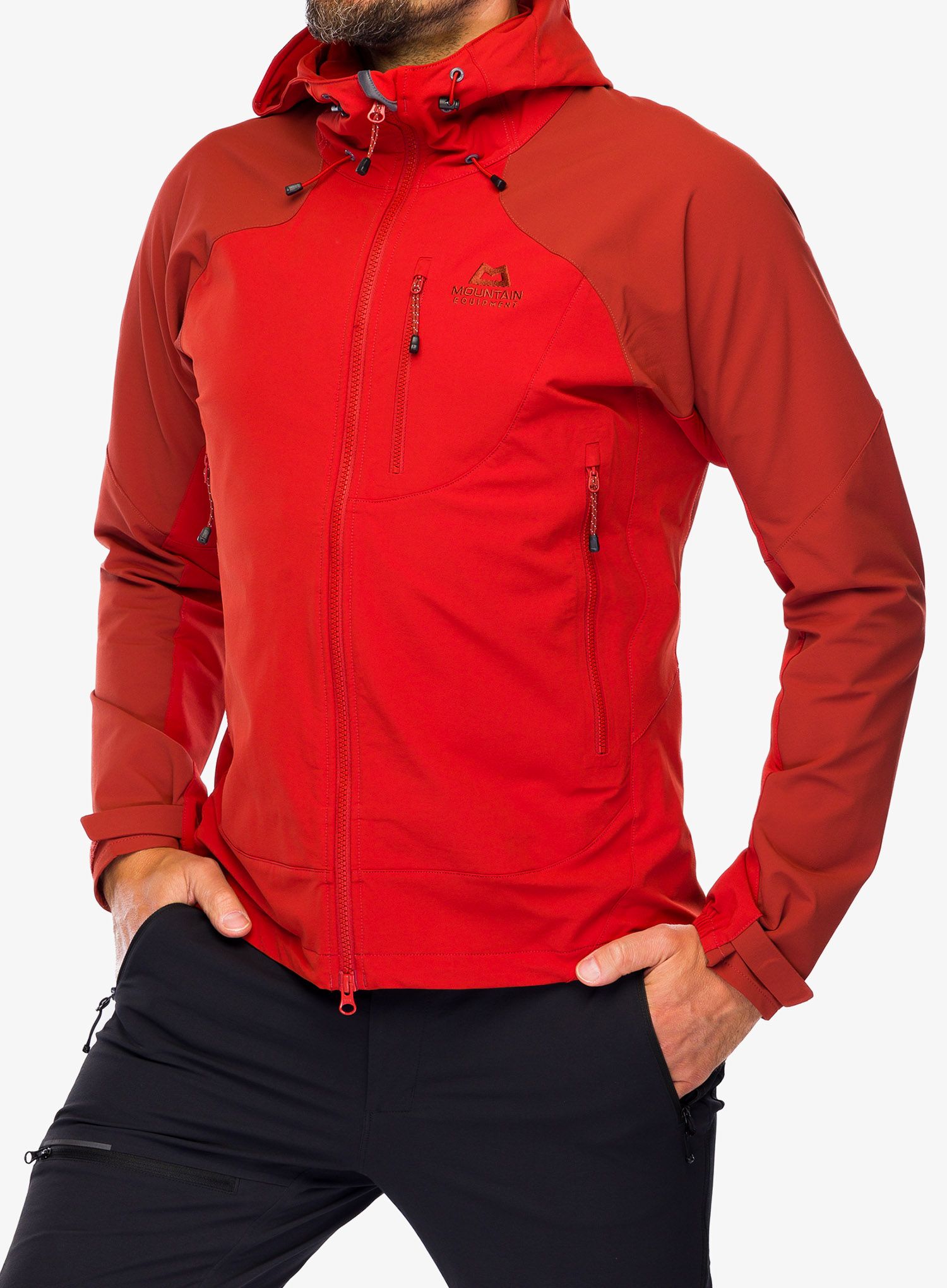 Softshell jakna Mountain Equipment Frontier Hooded Jacket - atlas red/burnt henna
