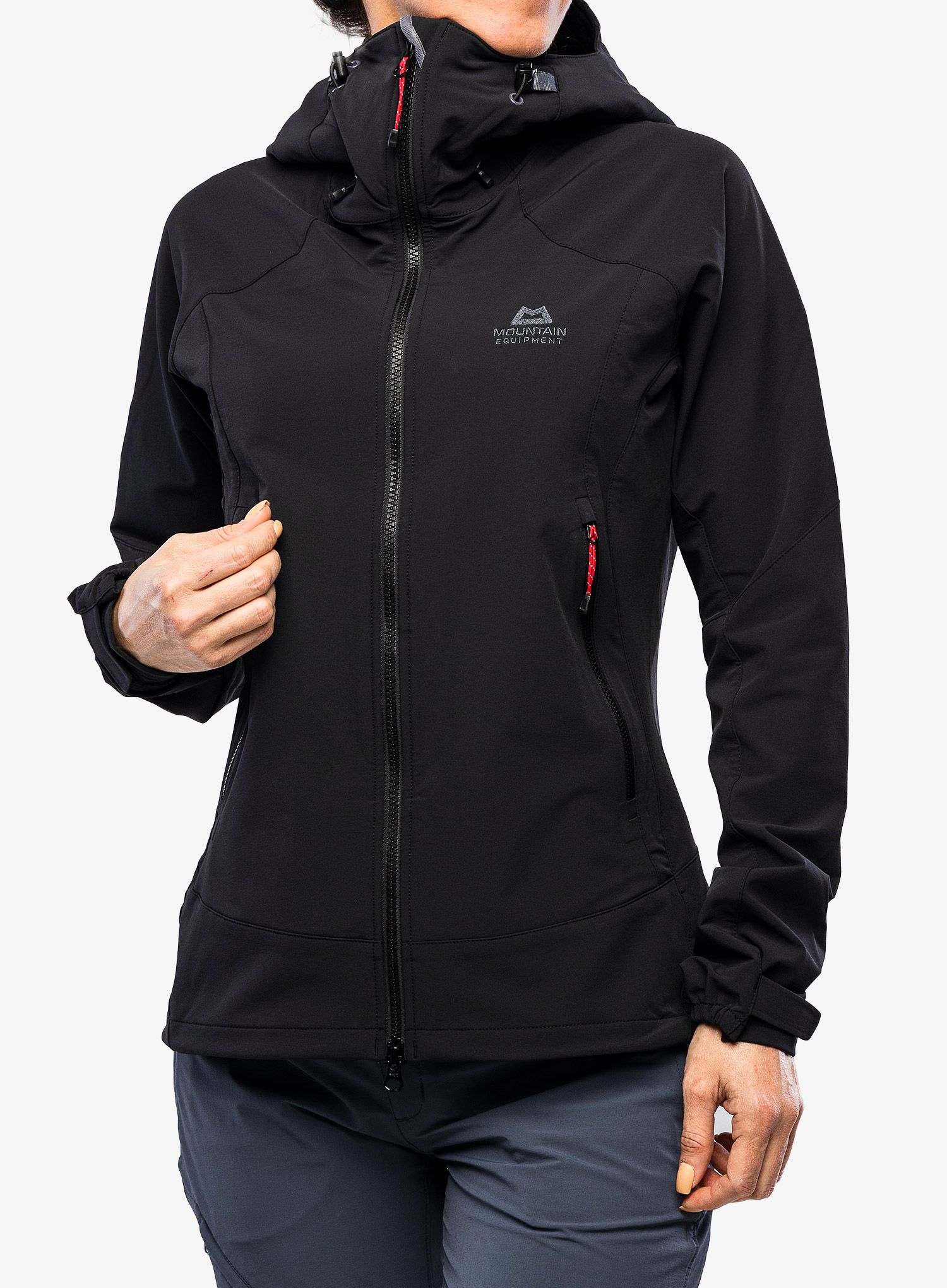 Ženska softshell jakna Mountain Equipment Frontier Hooded Jacket - black