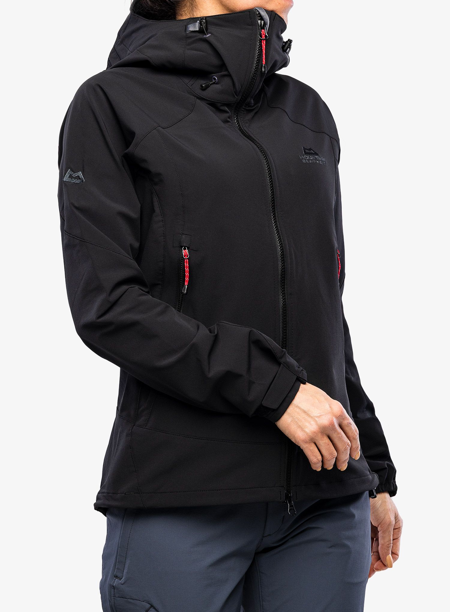 Ženska softshell jakna Mountain Equipment Frontier Hooded Jacket - black