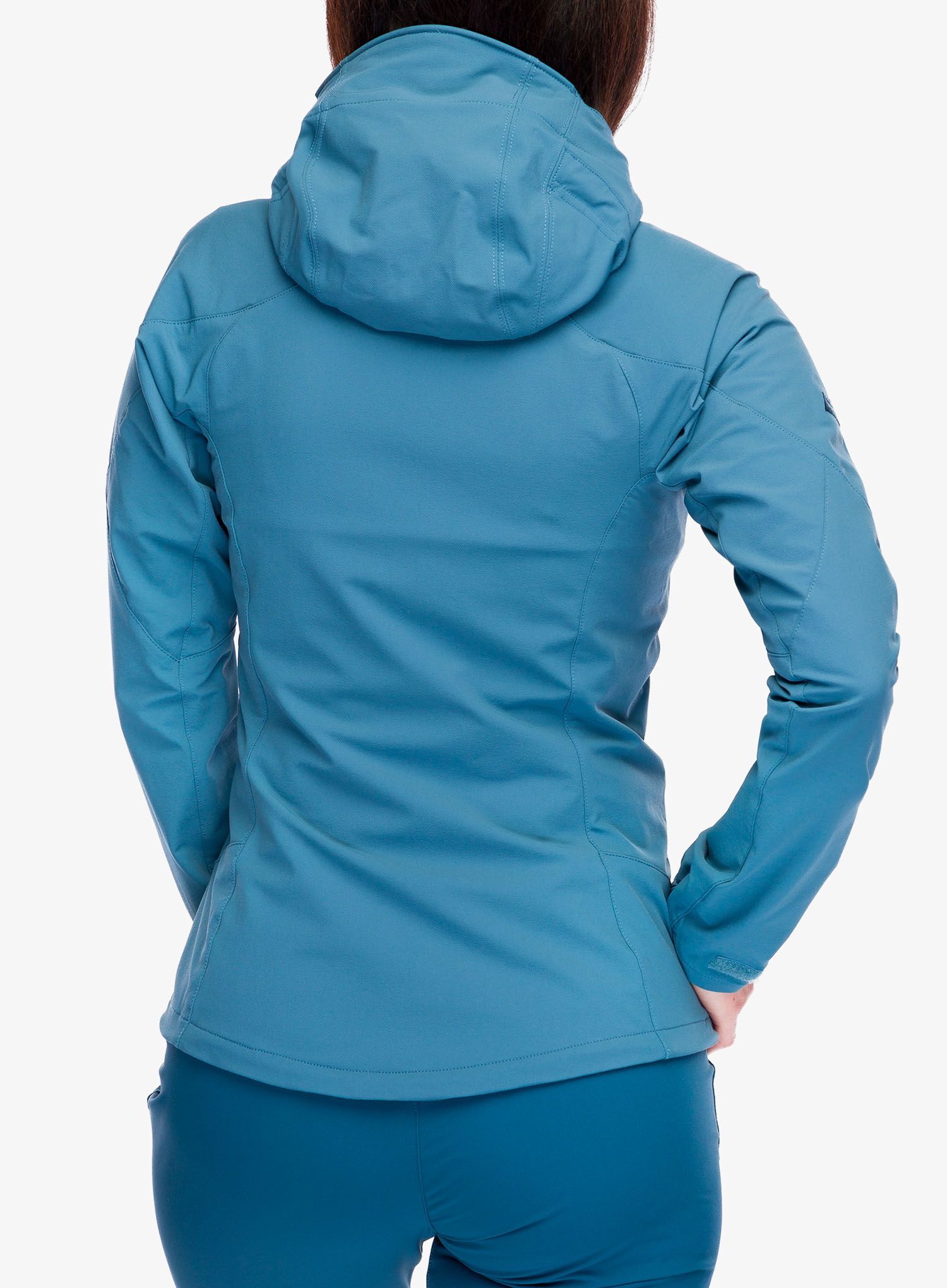 Ženska softshell jakna Mountain Equipment Frontier Hooded Jacket - indian teal