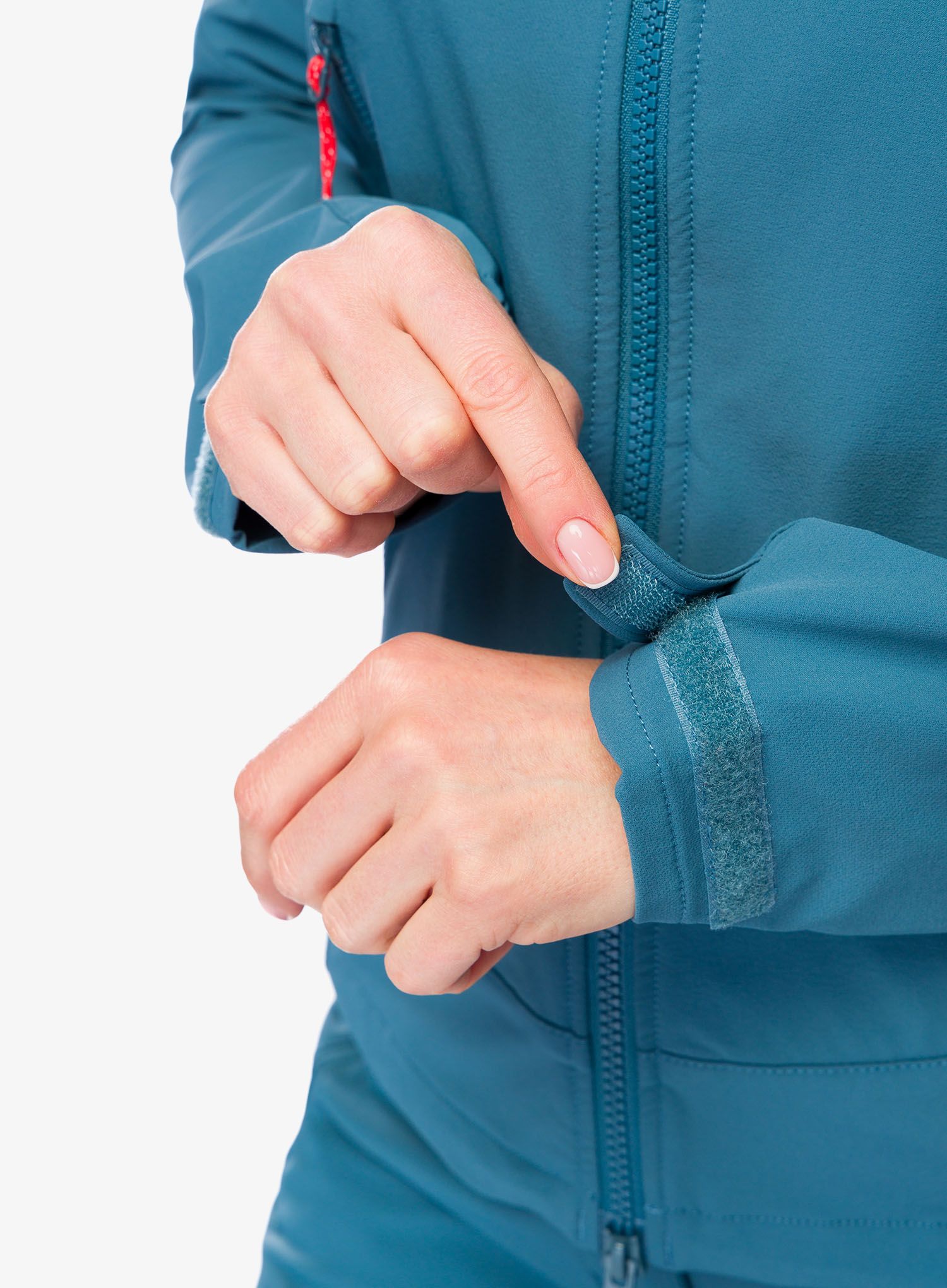 Ženska softshell jakna Mountain Equipment Frontier Hooded Jacket - indian teal