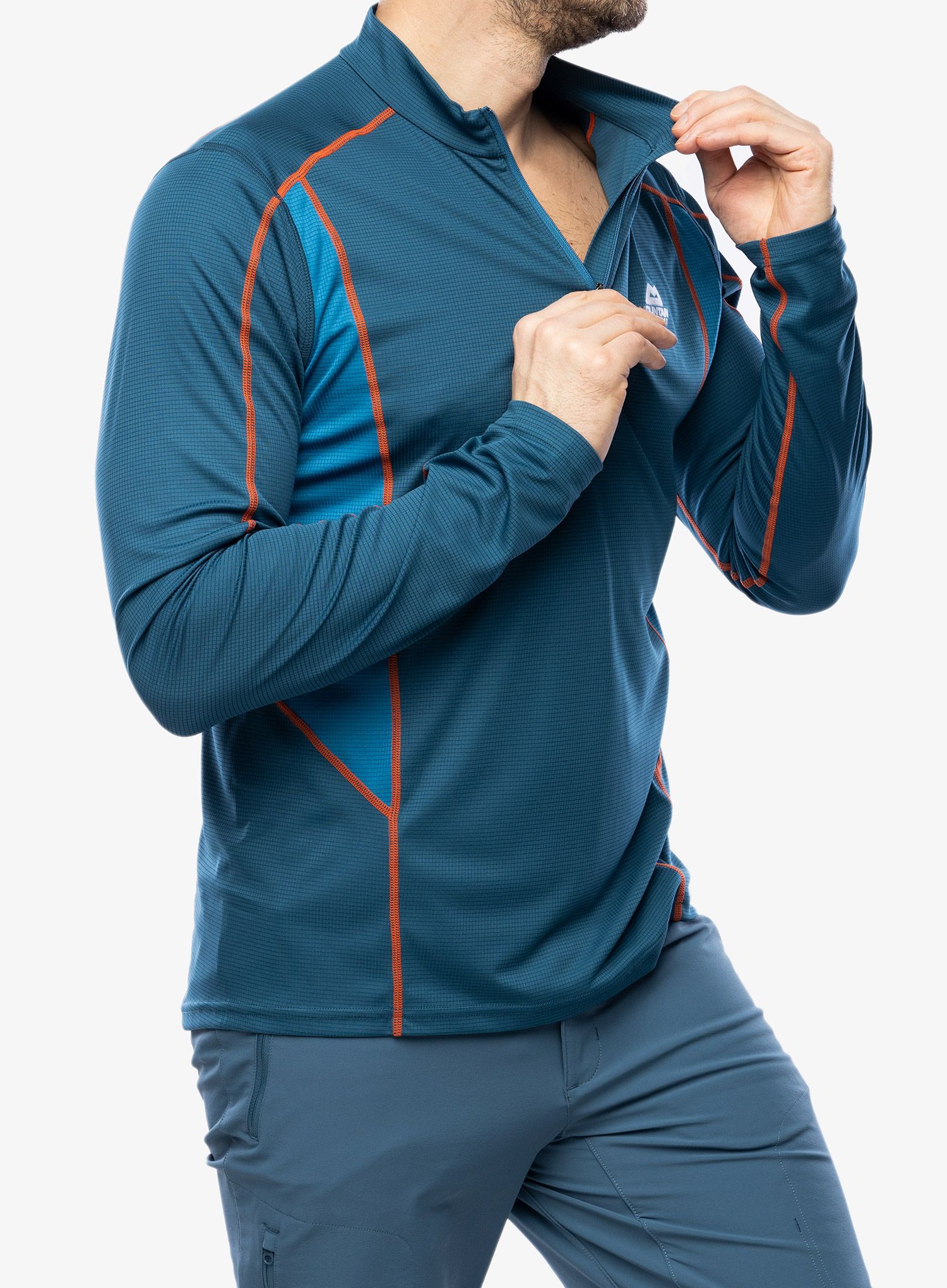 Majica z dolgimi rokavi Mountain Equipment Ignis LS Zip Tee - majolica/alto blue