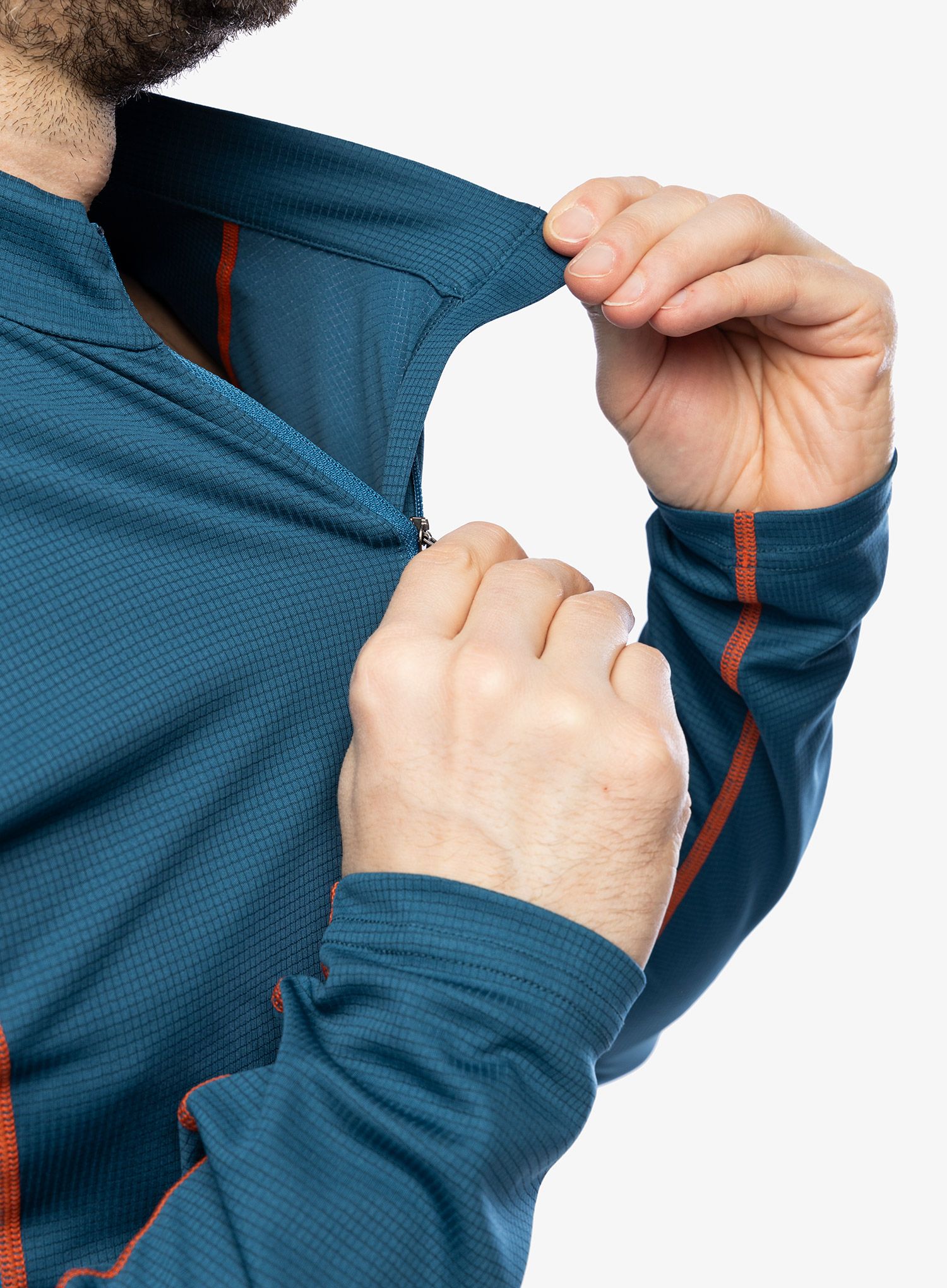 Majica z dolgimi rokavi Mountain Equipment Ignis LS Zip Tee - majolica/alto blue
