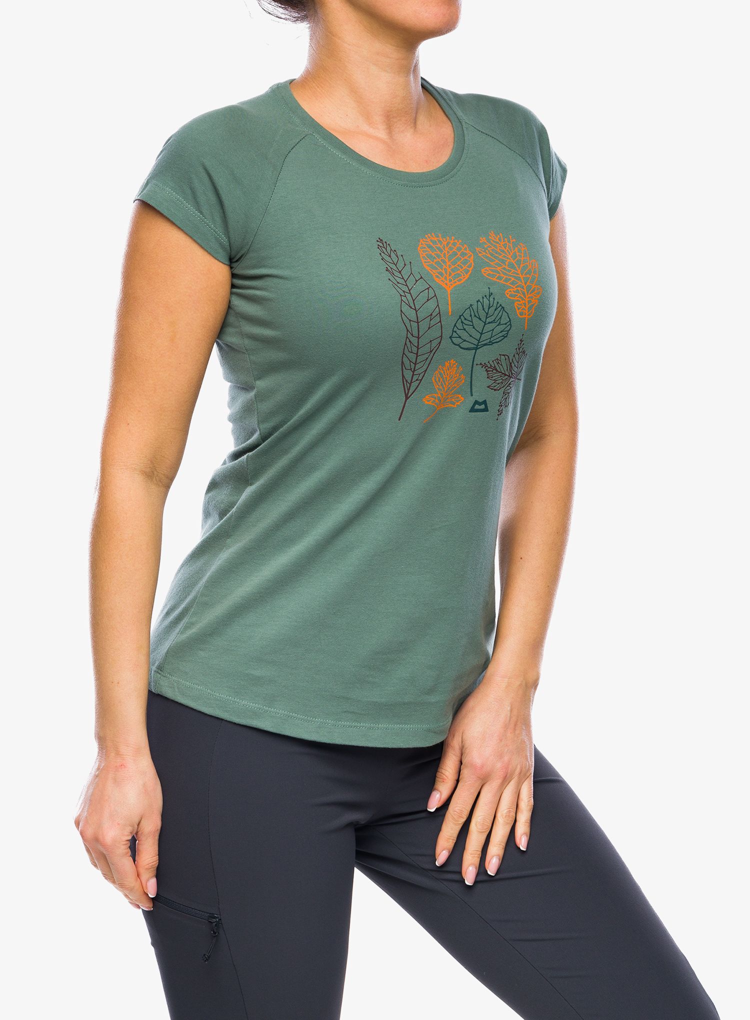Ženska bombažna majica Mountain Equipment Leaf Tee - sage