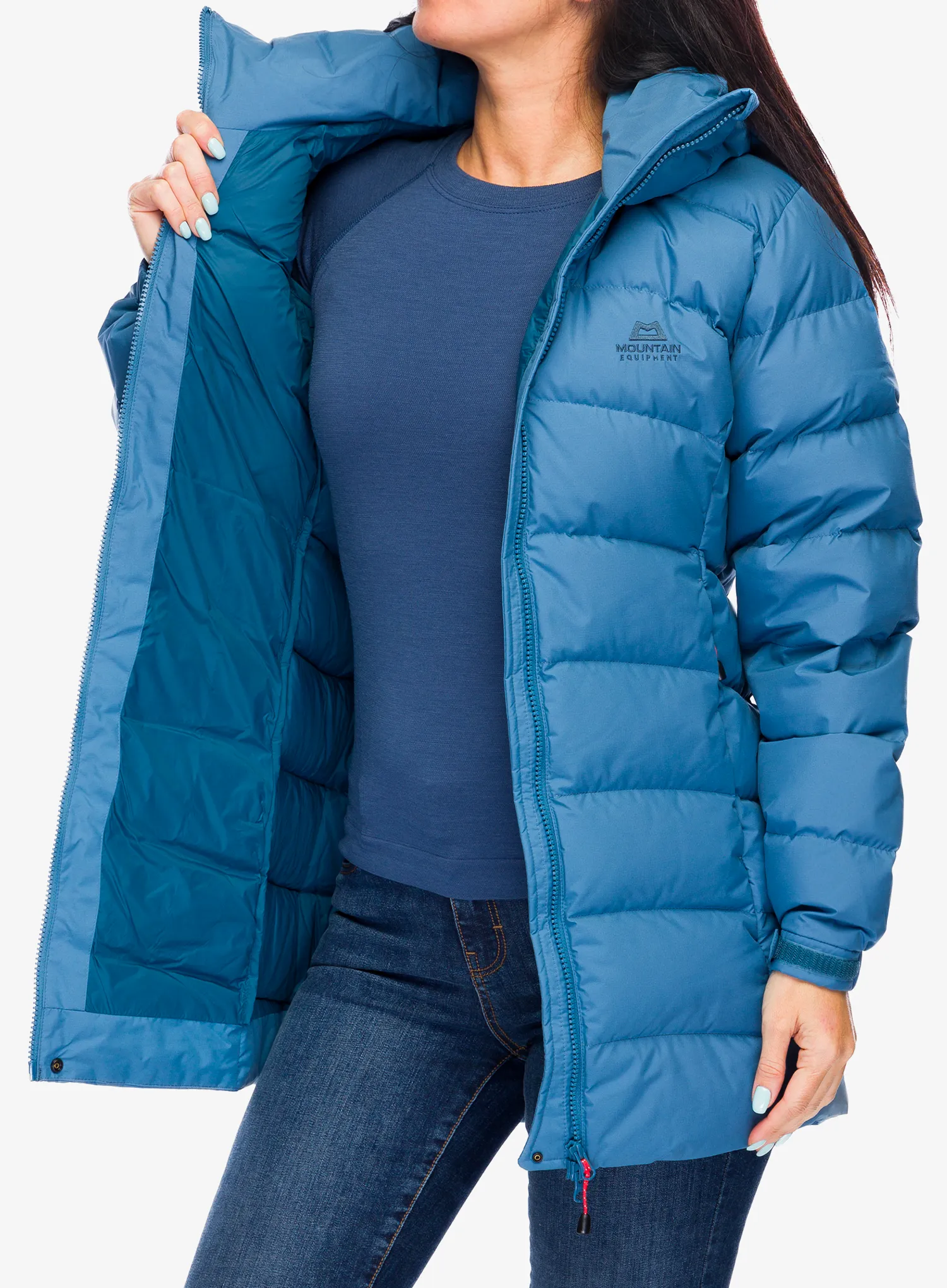 Puhast plašč Mountain Equipment Lightline Eco Parka - stellar blue