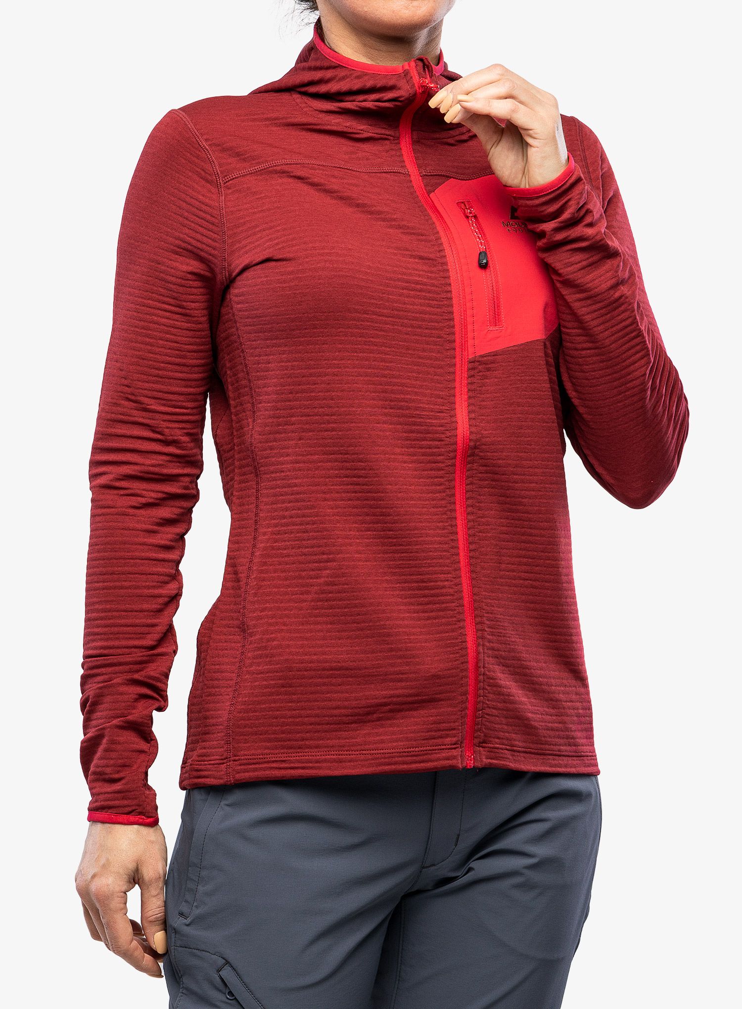 Ženska plezalna jopa Mountain Equipment Lumiko Hooded Jacket - rhubarb/capsicum
