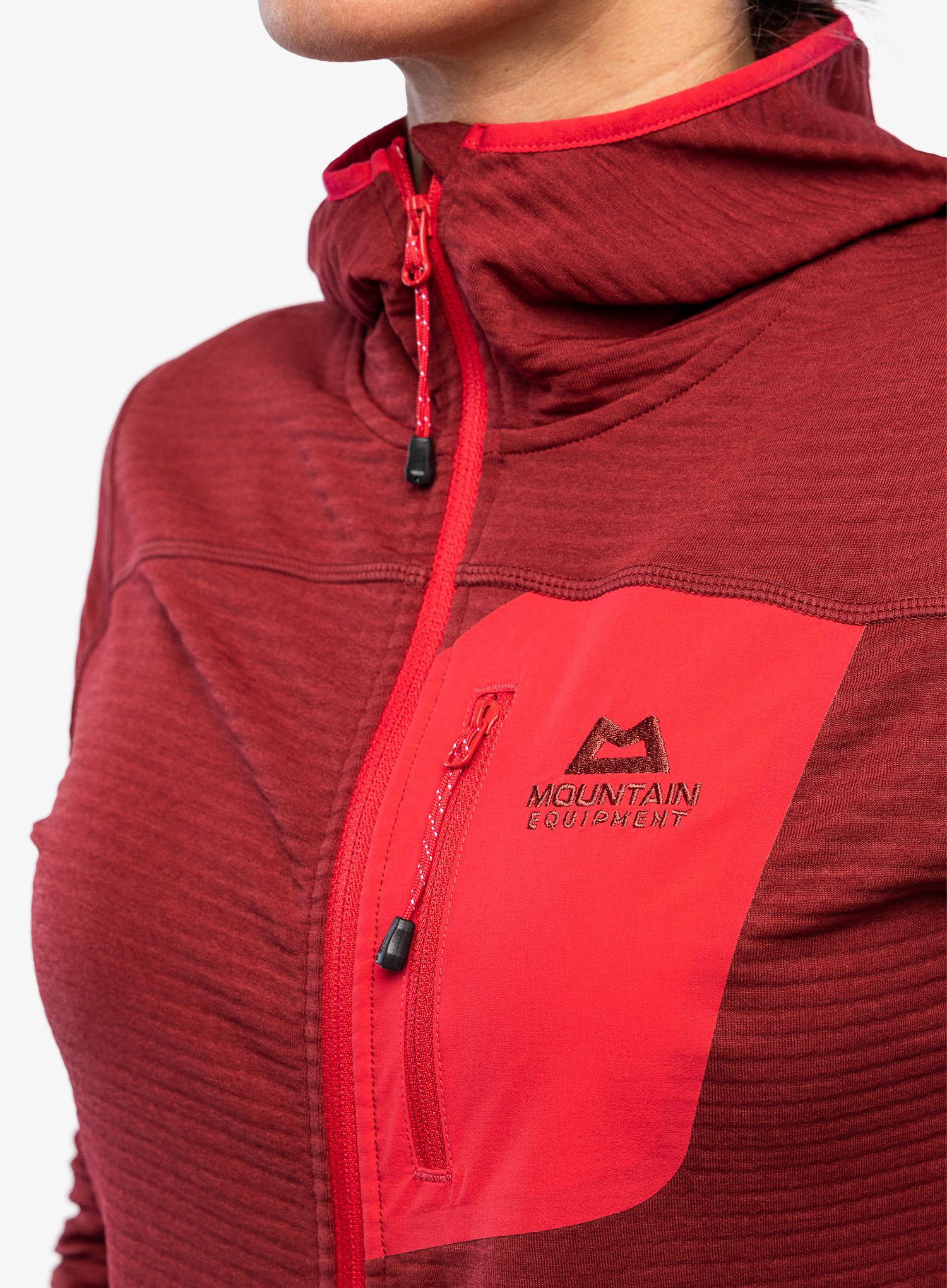 Ženska plezalna jopa Mountain Equipment Lumiko Hooded Jacket - rhubarb/capsicum