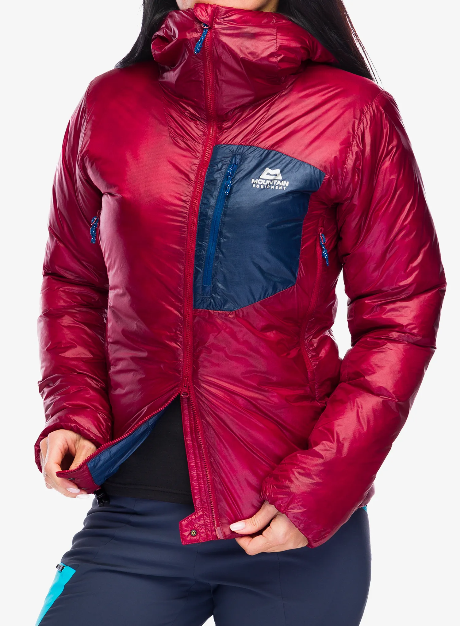 Ženska sintetična jakna Mountain Equipment Oreus Hooded Jacket - merlot/blue