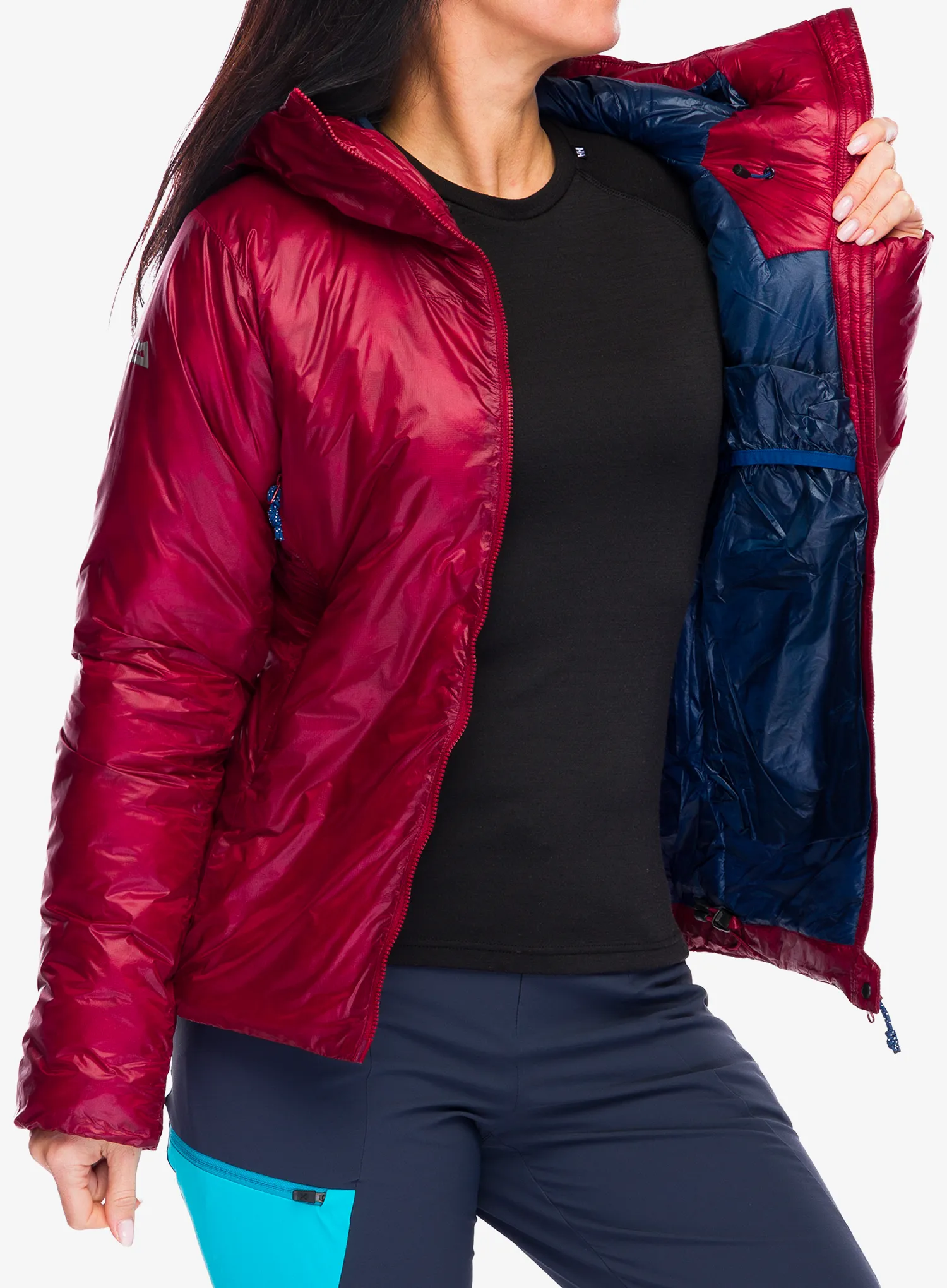 Ženska sintetična jakna Mountain Equipment Oreus Hooded Jacket - merlot/blue