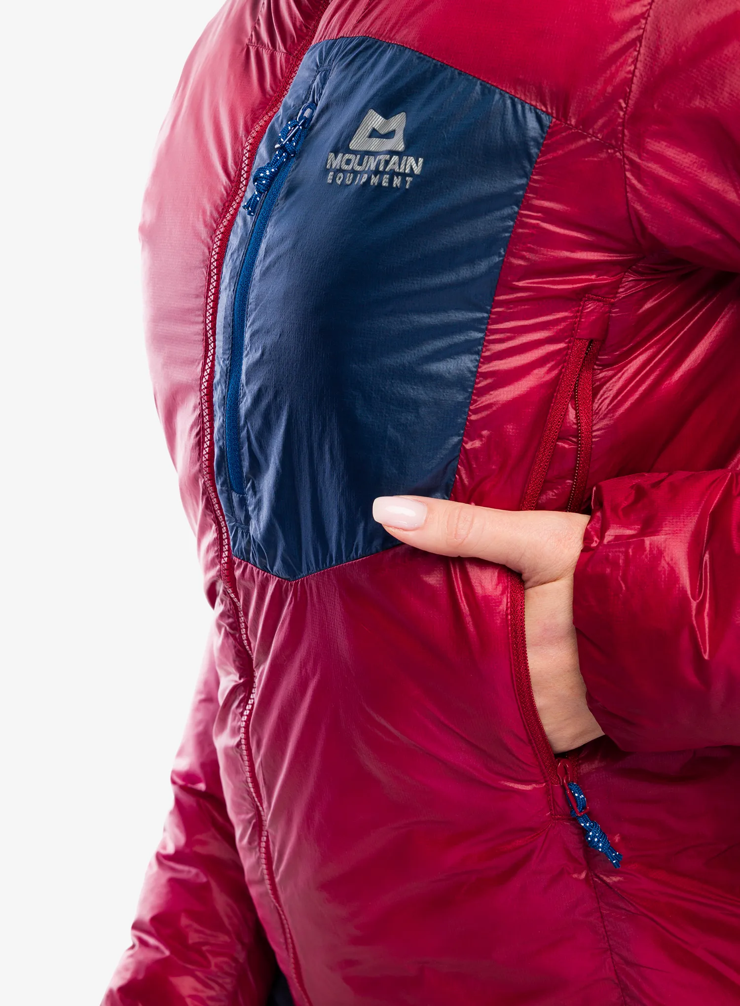 Ženska sintetična jakna Mountain Equipment Oreus Hooded Jacket - merlot/blue