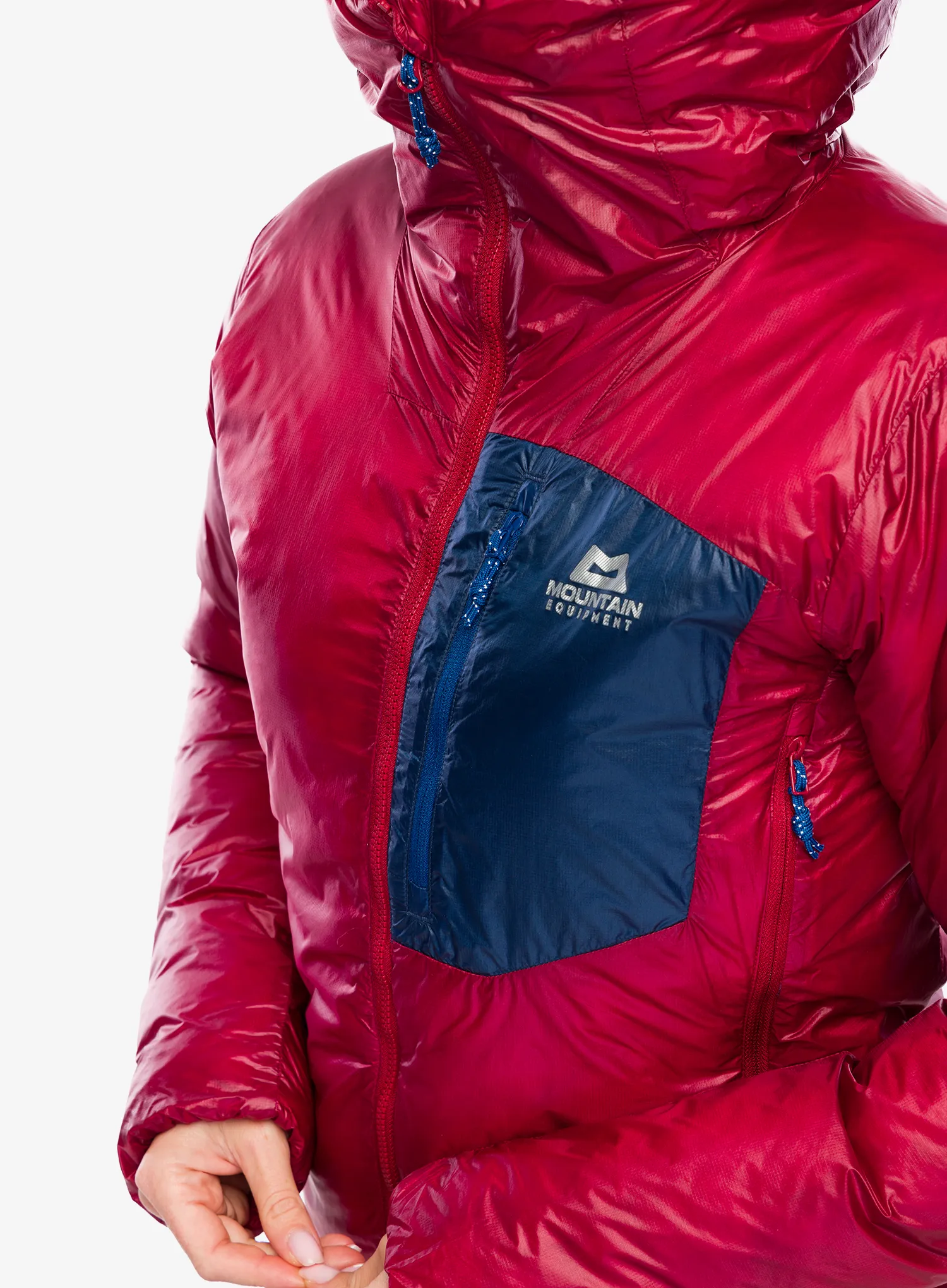 Ženska sintetična jakna Mountain Equipment Oreus Hooded Jacket - merlot/blue