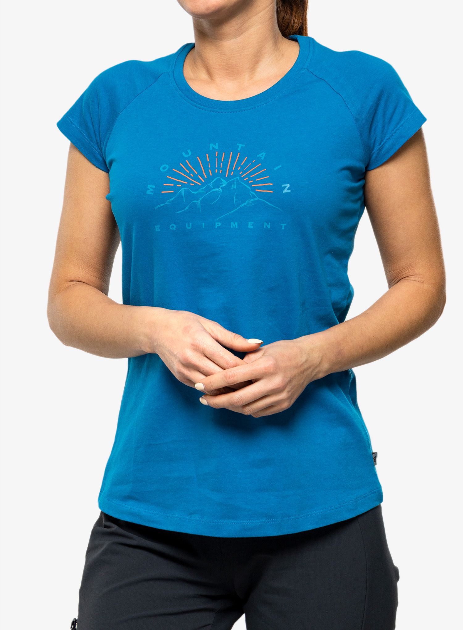 Ženska majica s potiskom Mountain Equipment Ray Tee - majolica blue
