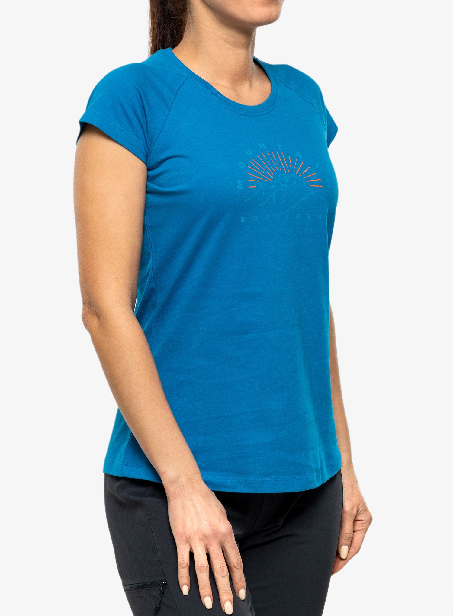 Ženska majica s potiskom Mountain Equipment Ray Tee - majolica blue