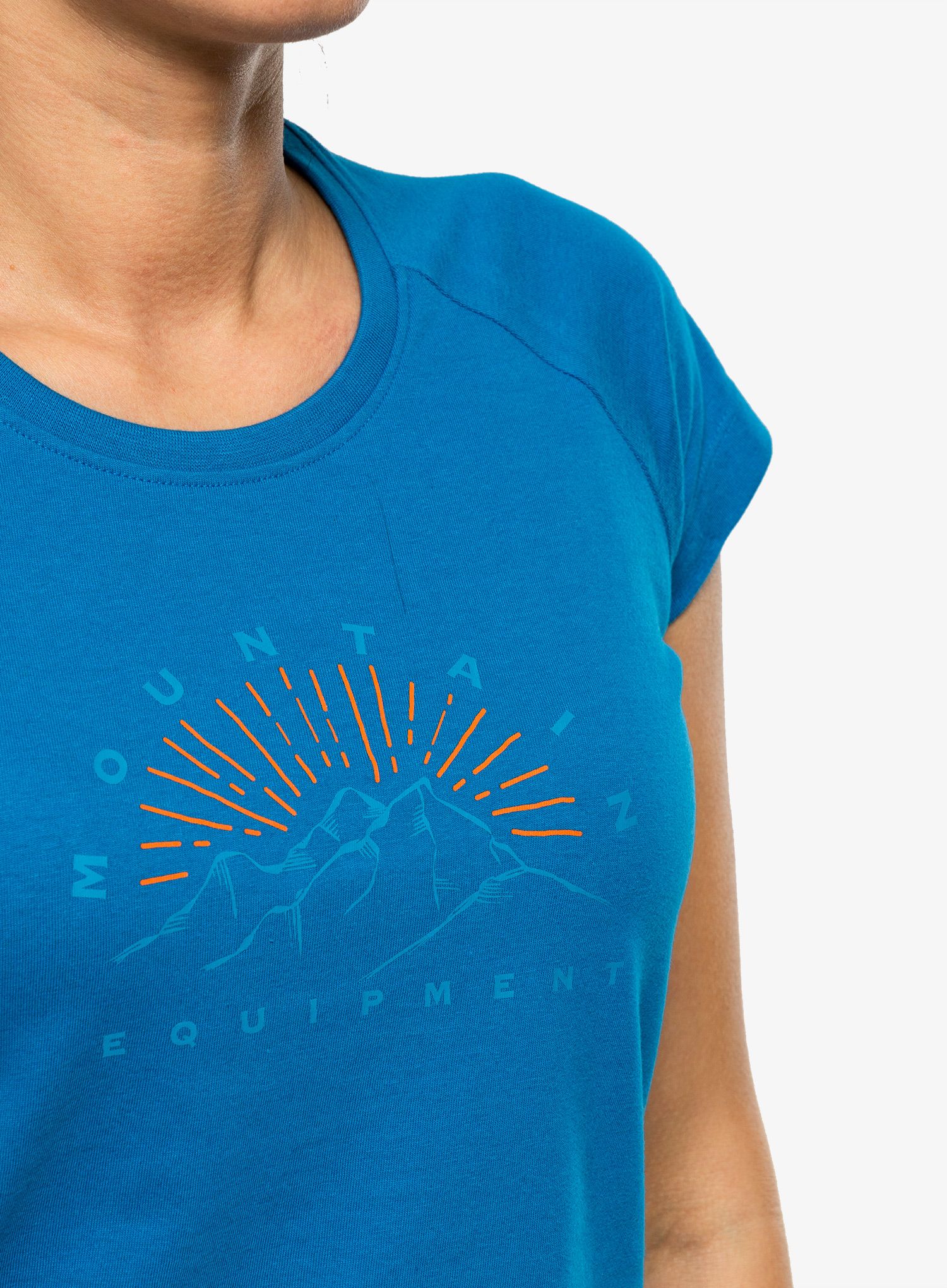 Ženska majica s potiskom Mountain Equipment Ray Tee - majolica blue