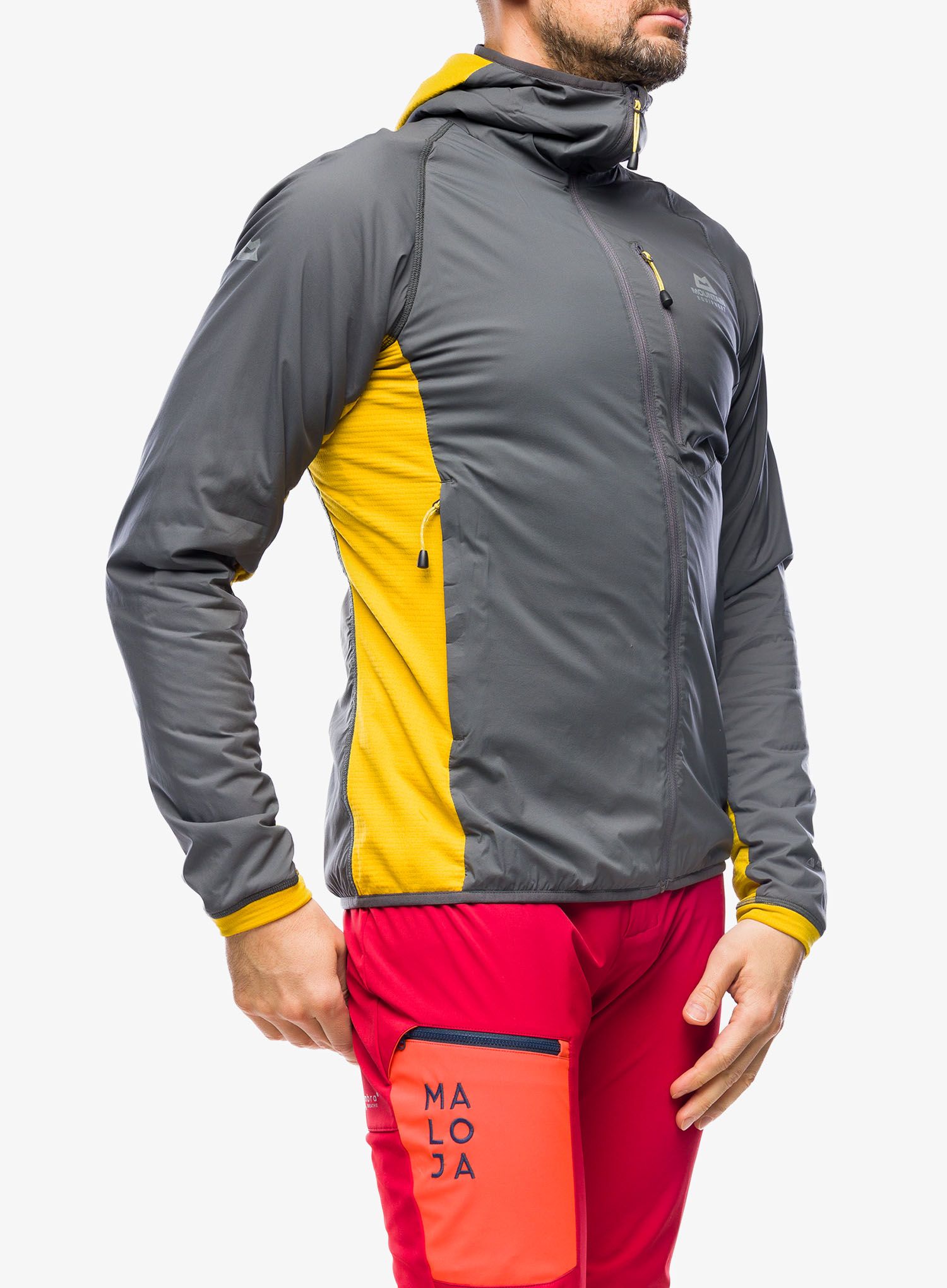 Hibridna jakna Mountain Equipment Switch Pro Hooded Jacket - anvil grey/acid