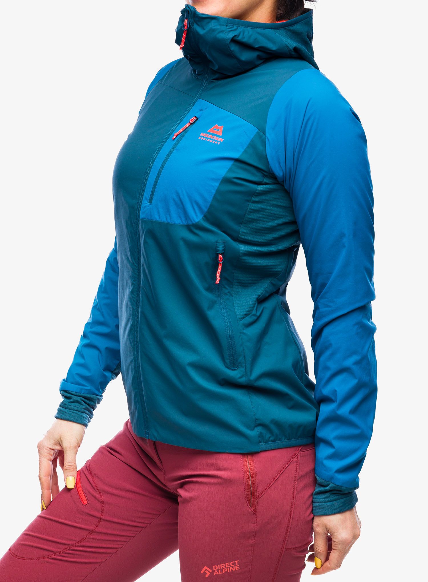 Ženska softshell jakna Mountain Equipment Switch Pro Hooded Jacket - majolica blue/mykonos blue