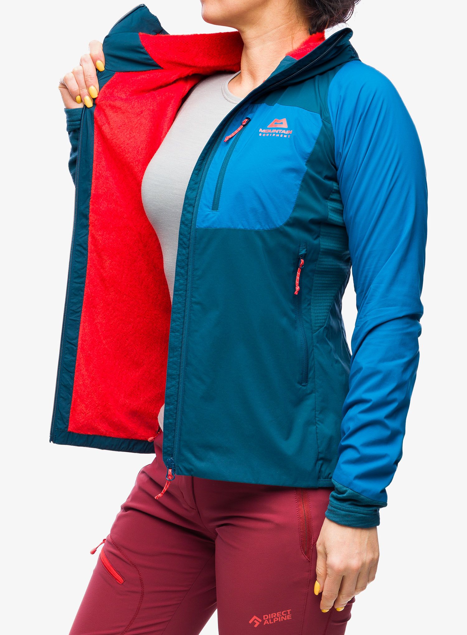 Ženska softshell jakna Mountain Equipment Switch Pro Hooded Jacket - majolica blue/mykonos blue