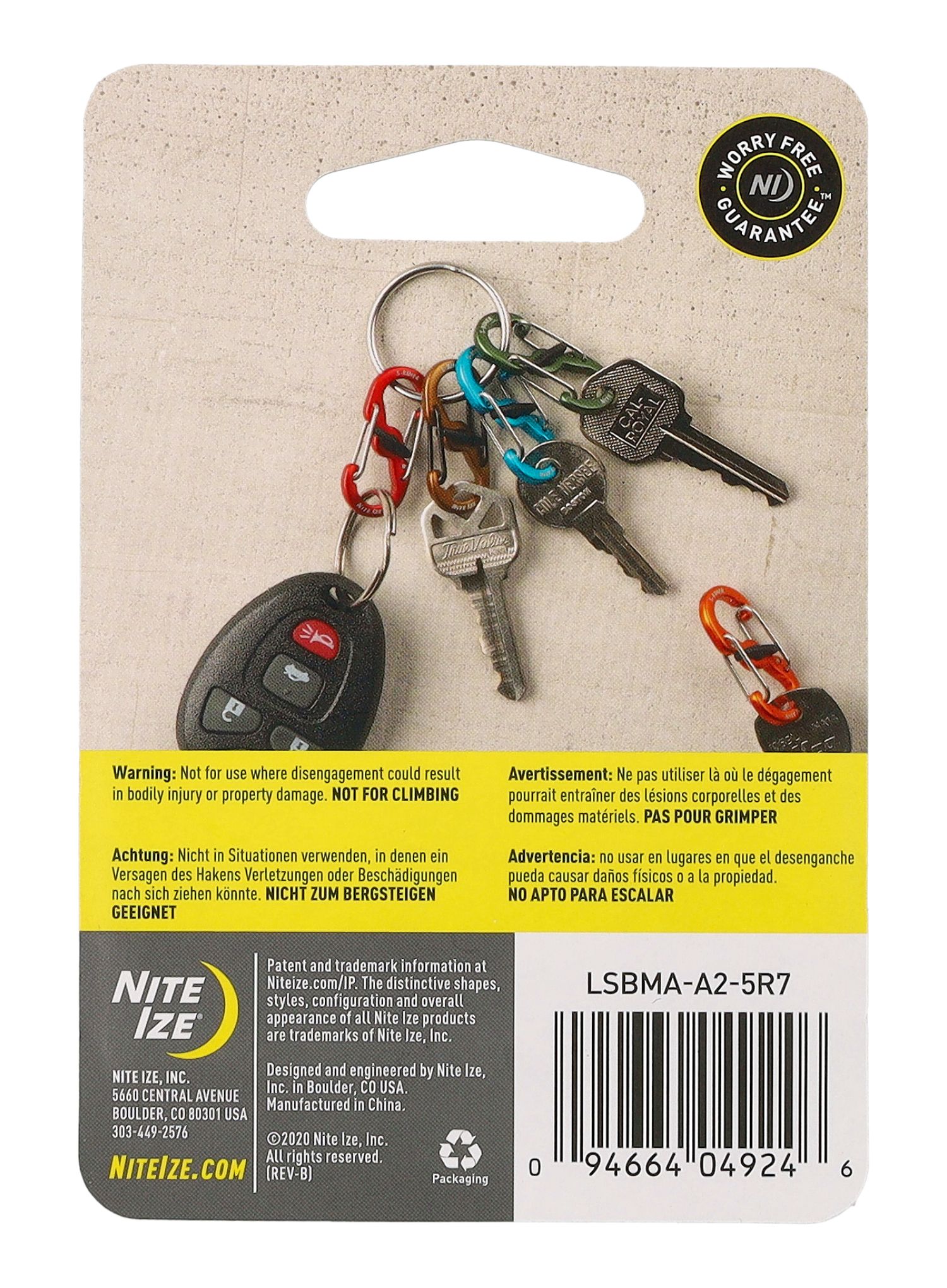 Vponka Nite Ize S-Biner MicroLock Aluminum - 5 Pack - assorted