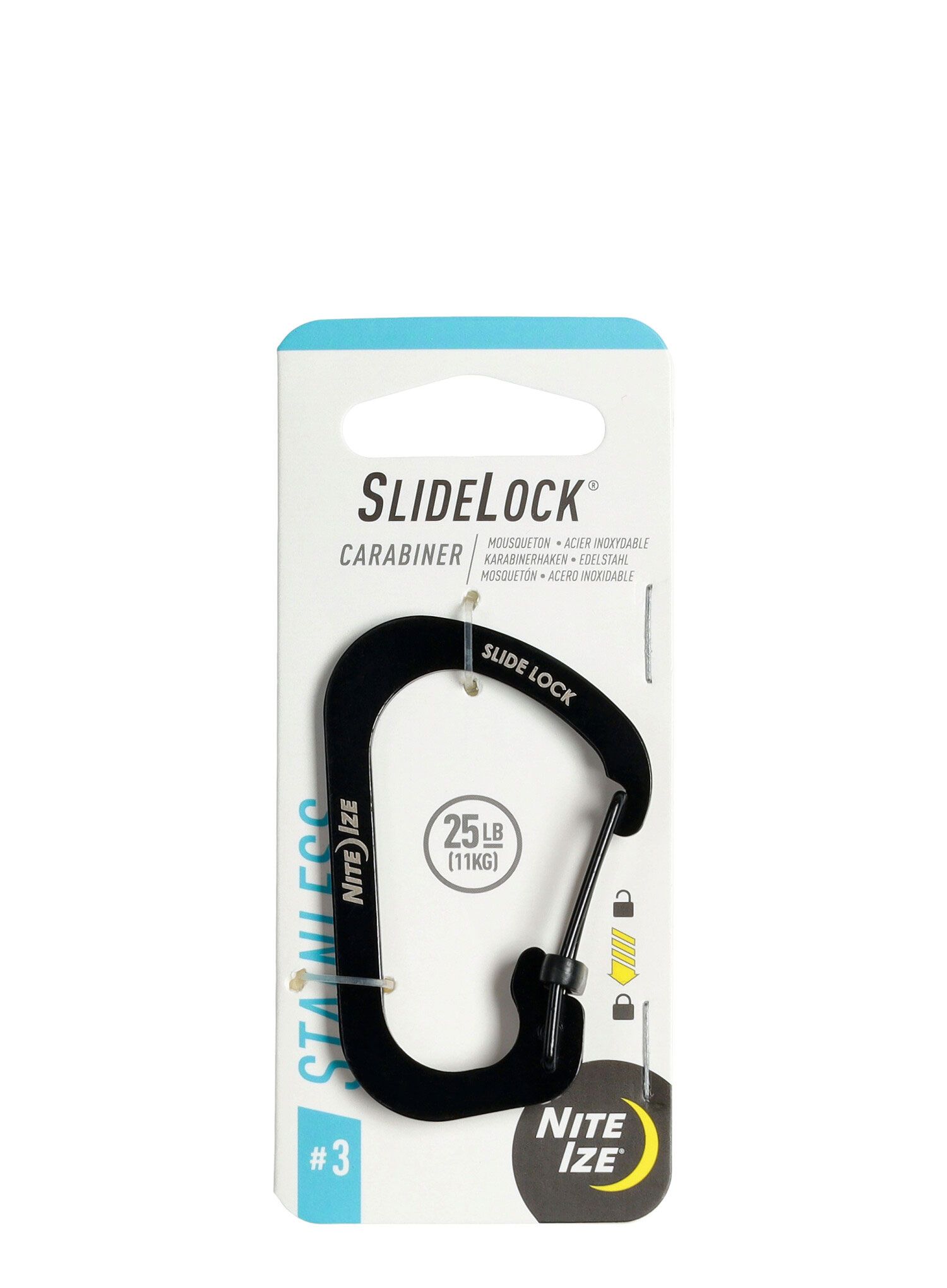 Vponka za opremo Nite Ize SlideLock Carabiner Stainless Steel 3 - black