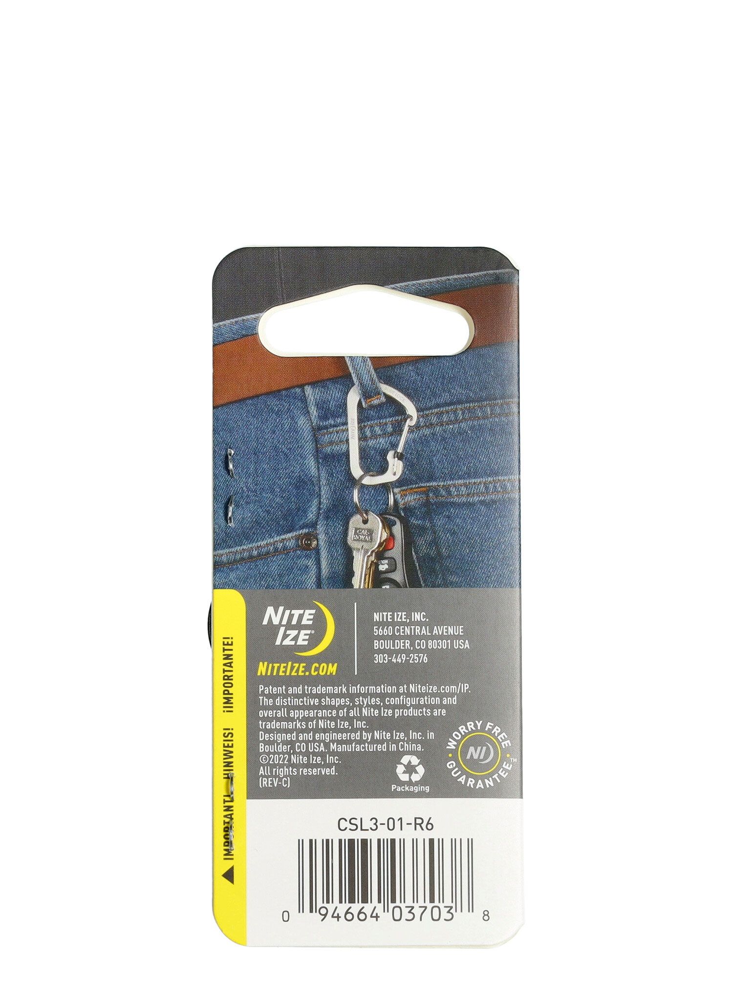 Vponka za opremo Nite Ize SlideLock Carabiner Stainless Steel 3 - black