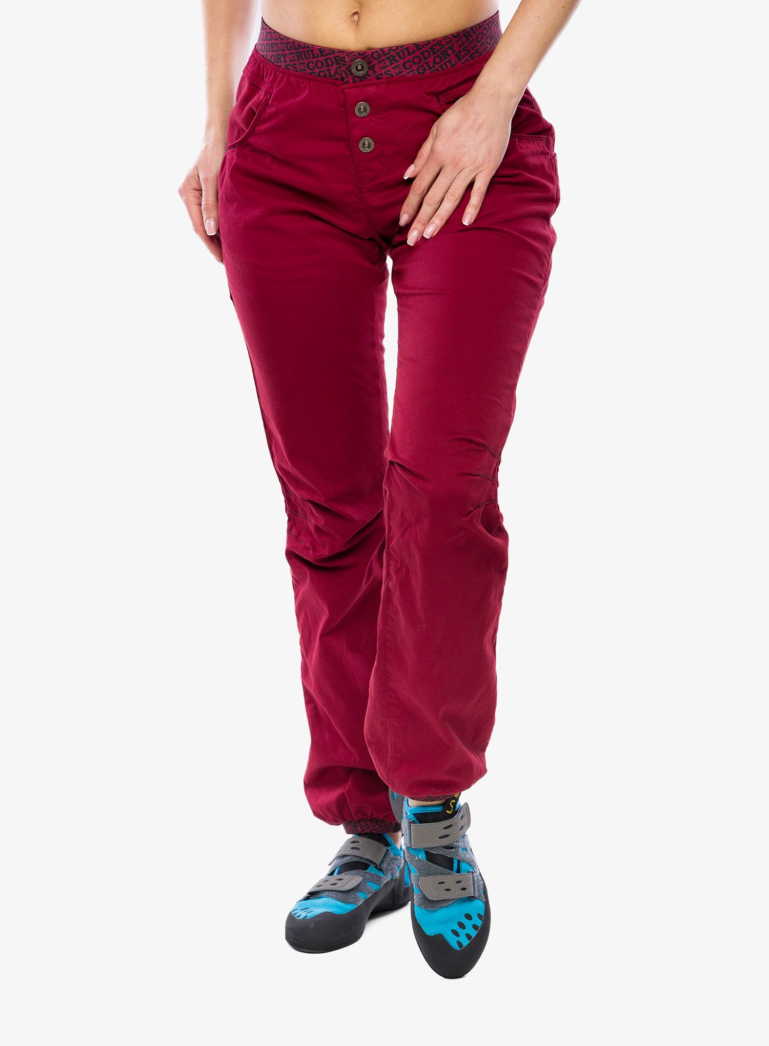 Ženske plezalne hlače Nograd Sahel Pant - dark red/red