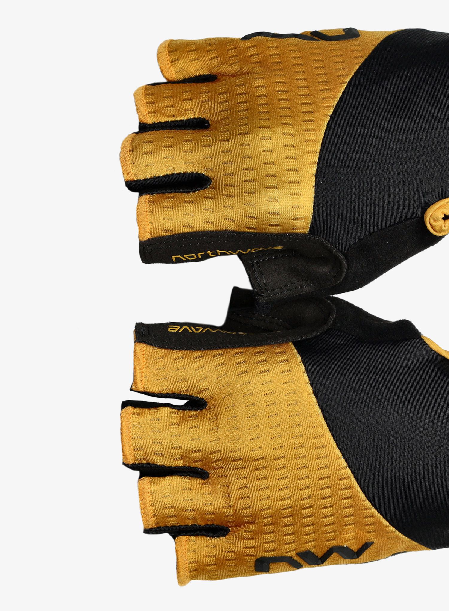 Kolesarske rokavice Northwave Fast Short Finger Glove - ochre/black