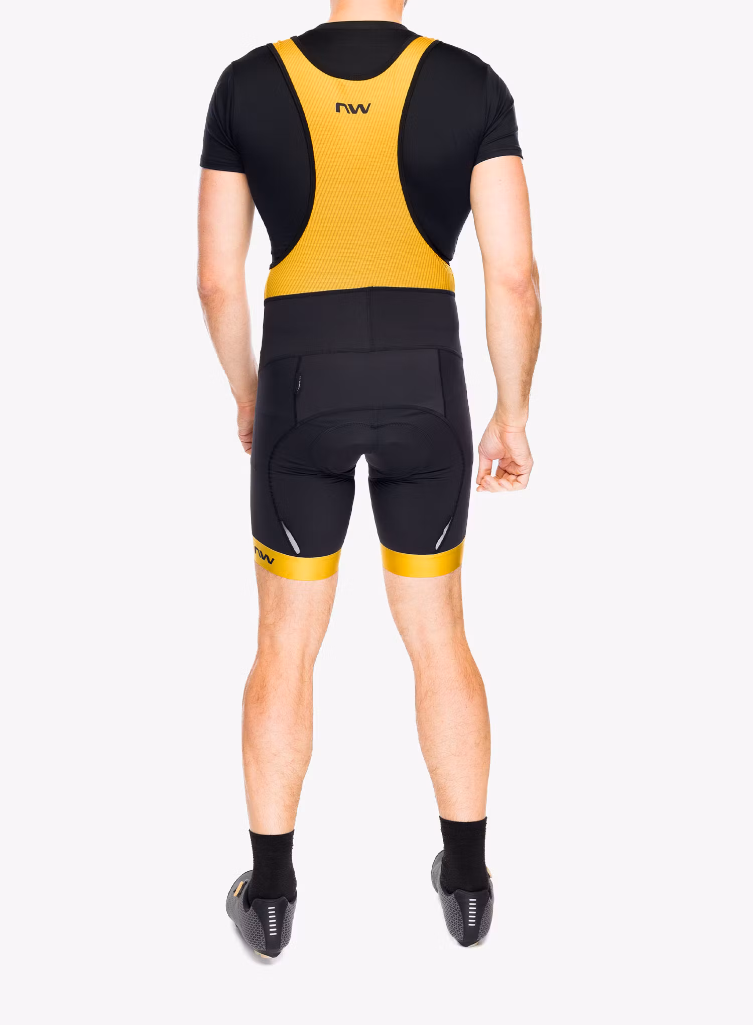 Kolesarske kratke hlače Northwave Force Evo Bibshort - black/ochre