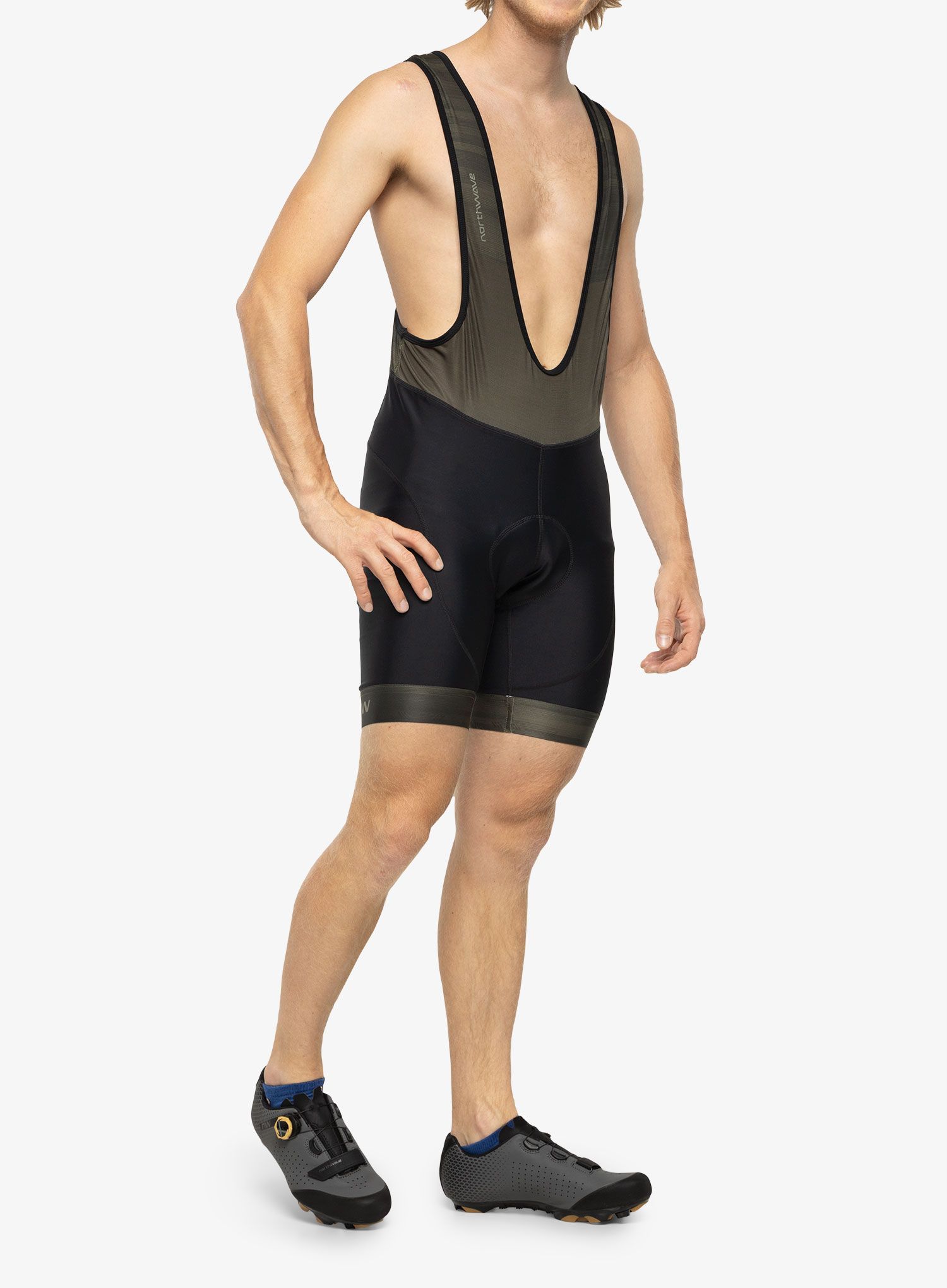 Kolesarske kratke hlače Northwave Origin Bibshort  - black/forest green