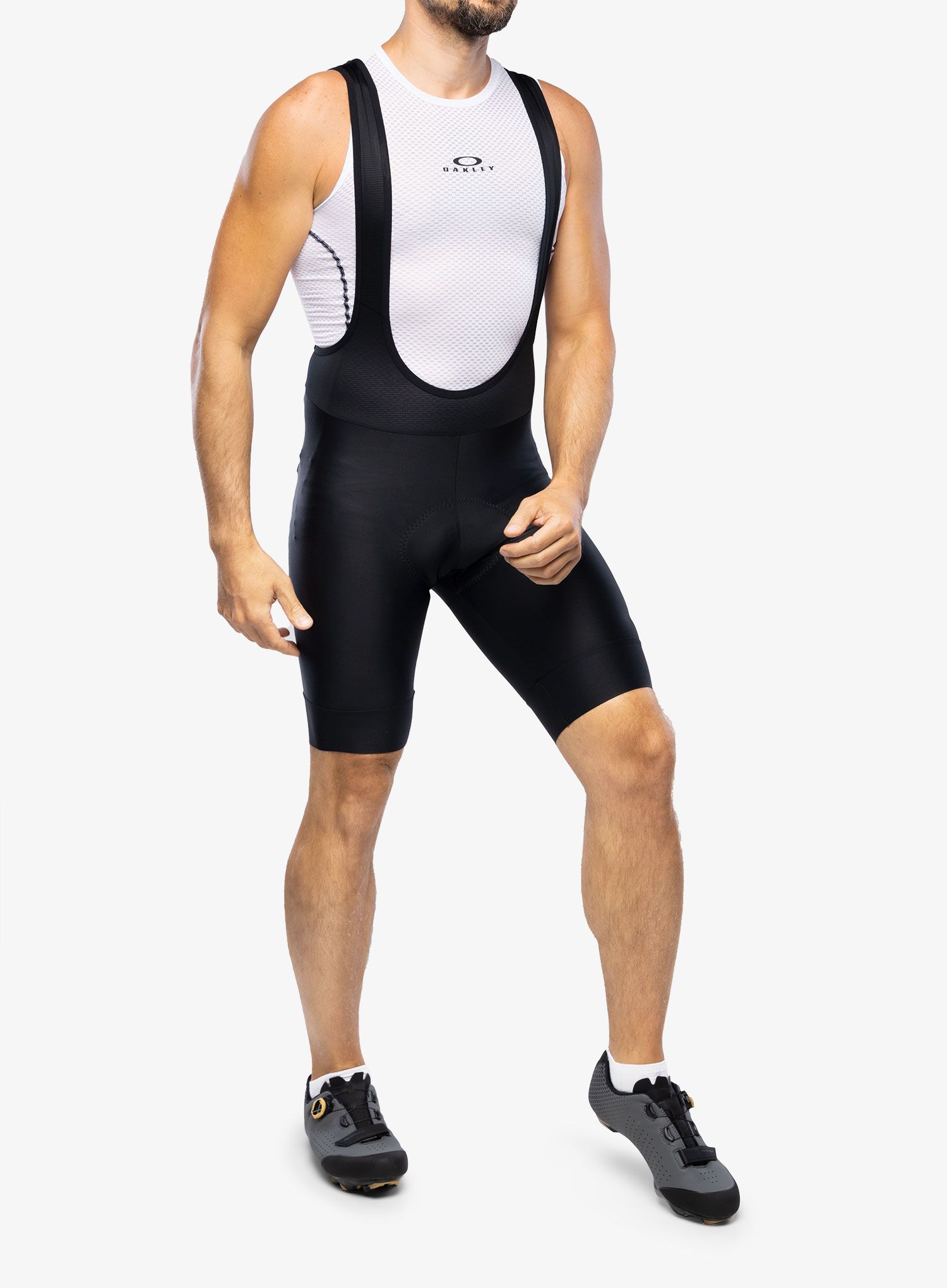 Kolesarske kratke hlače z vložkom Oakley Endurance Mix Bib - black/orange