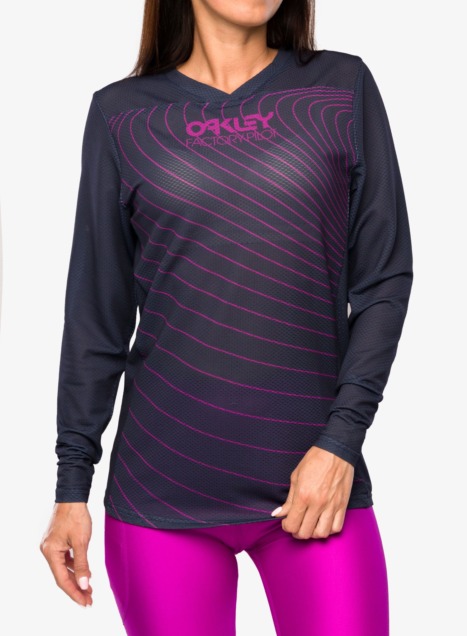 Ženska kolesarska jopa Oakley Factory Pilot RC L/S Jersey - fathom