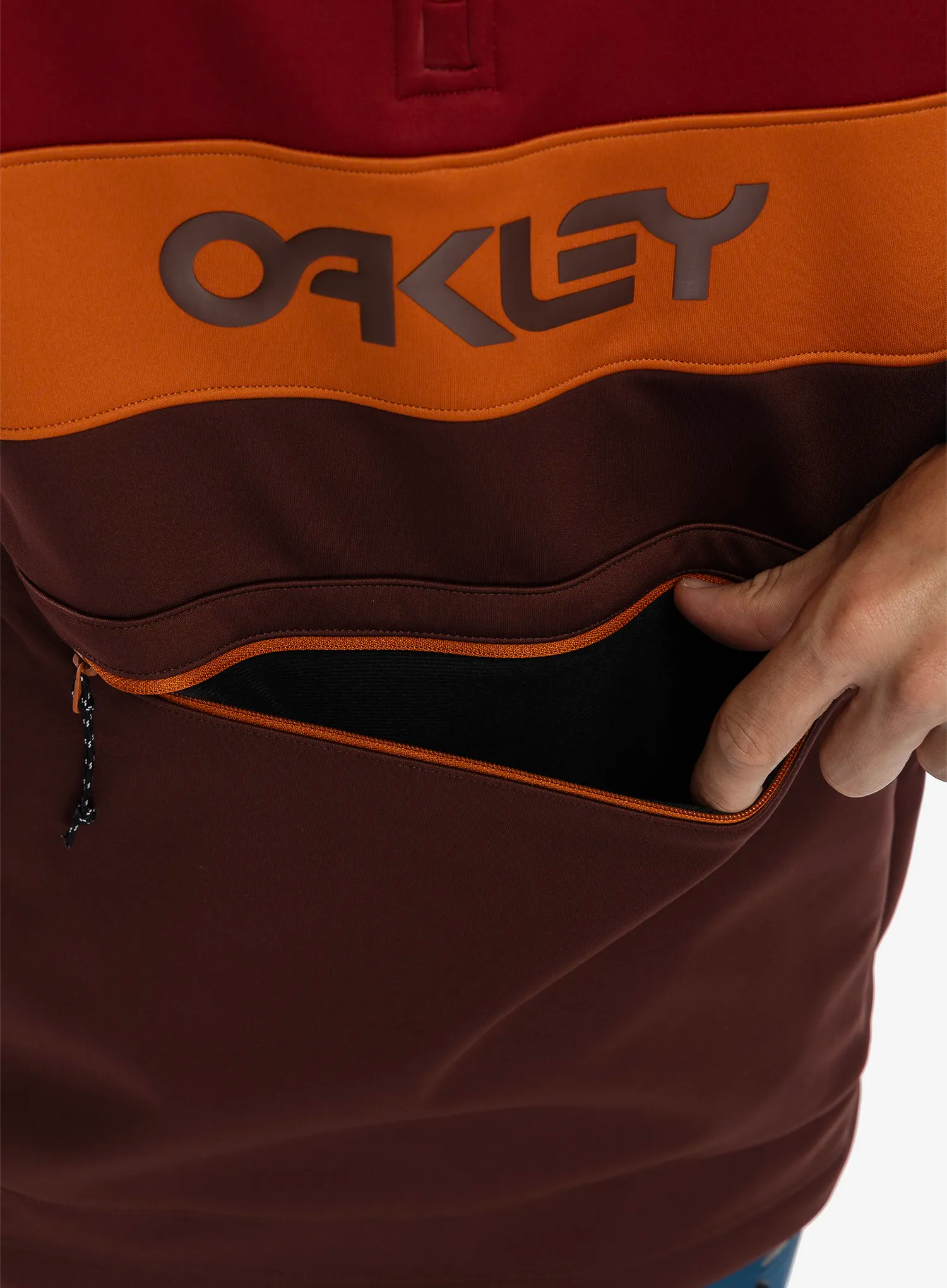 Smučarska jakna Oakley Tnp Nose Grab Softshell Hoodie - grenache/iron red