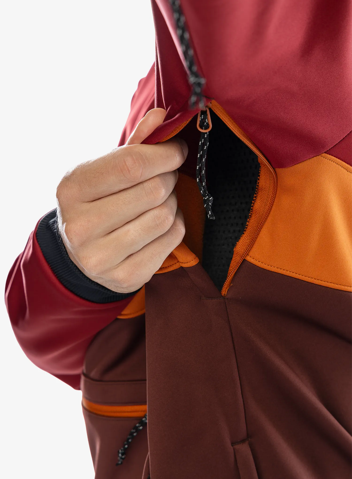 Smučarska jakna Oakley Tnp Nose Grab Softshell Hoodie - grenache/iron red