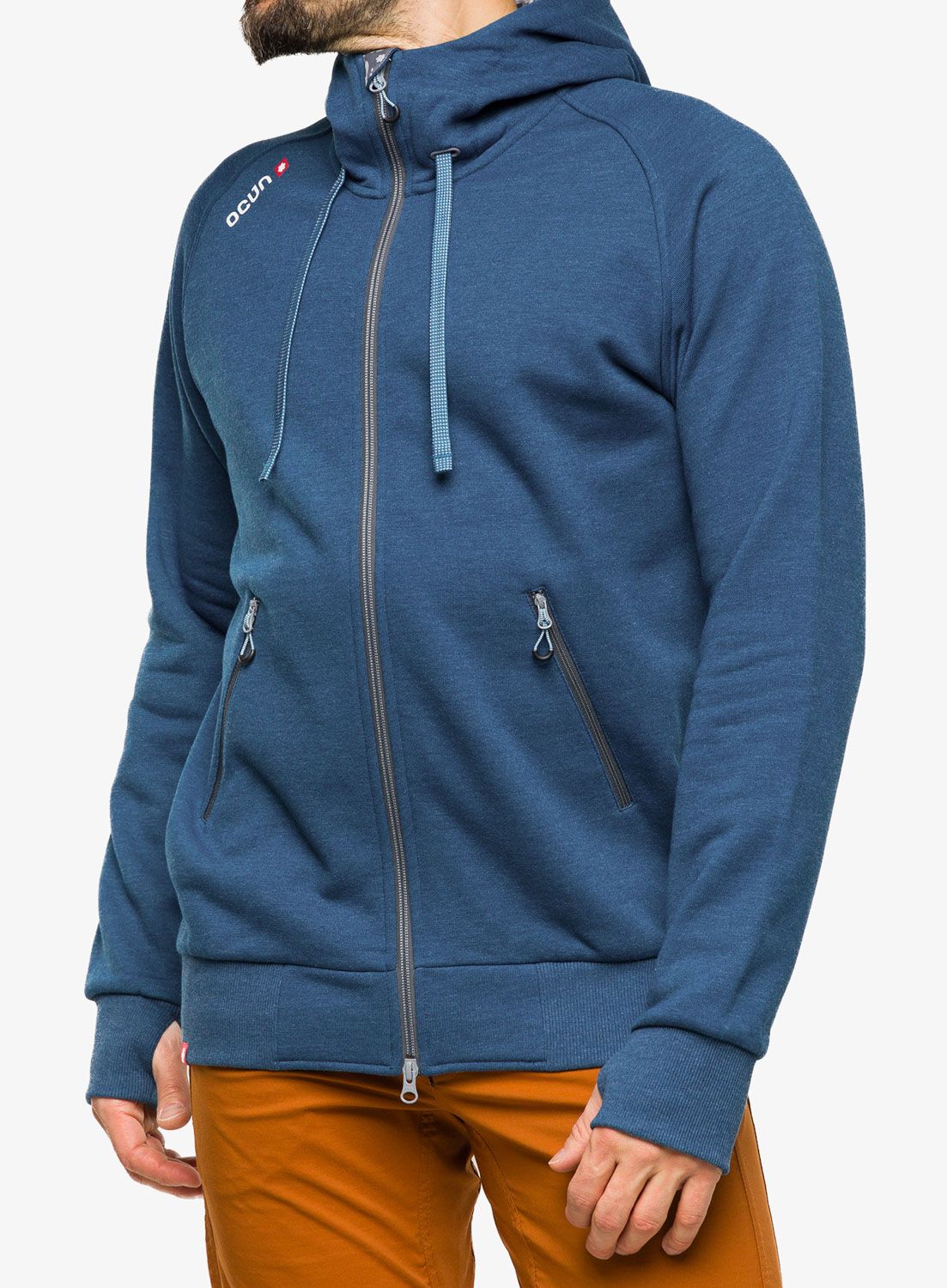 Jopica s kapuco Ocun Hoodie Zipper - blue opal/excalibur