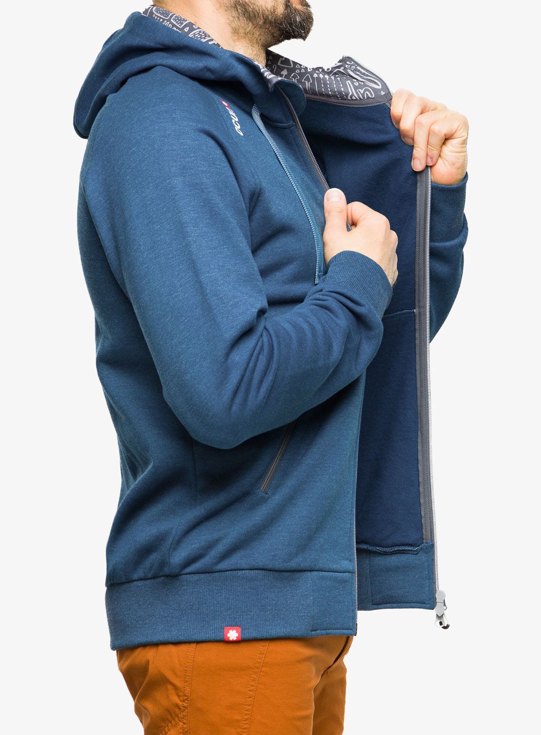 Jopica s kapuco Ocun Hoodie Zipper - blue opal/excalibur