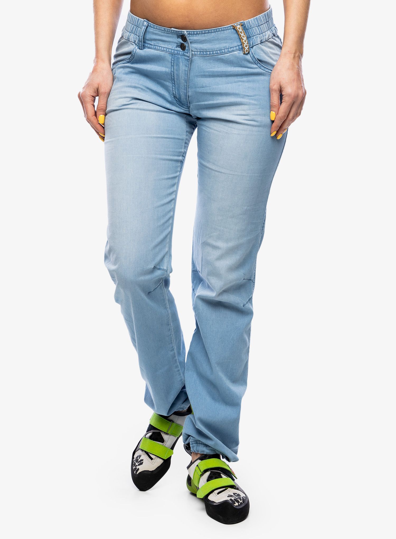 Ženske plezalne hlače Ocun Inga Jeans - light blue