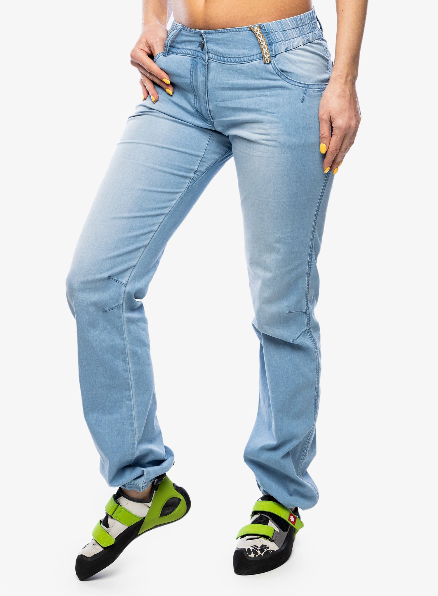 Ženske plezalne hlače Ocun Inga Jeans - light blue